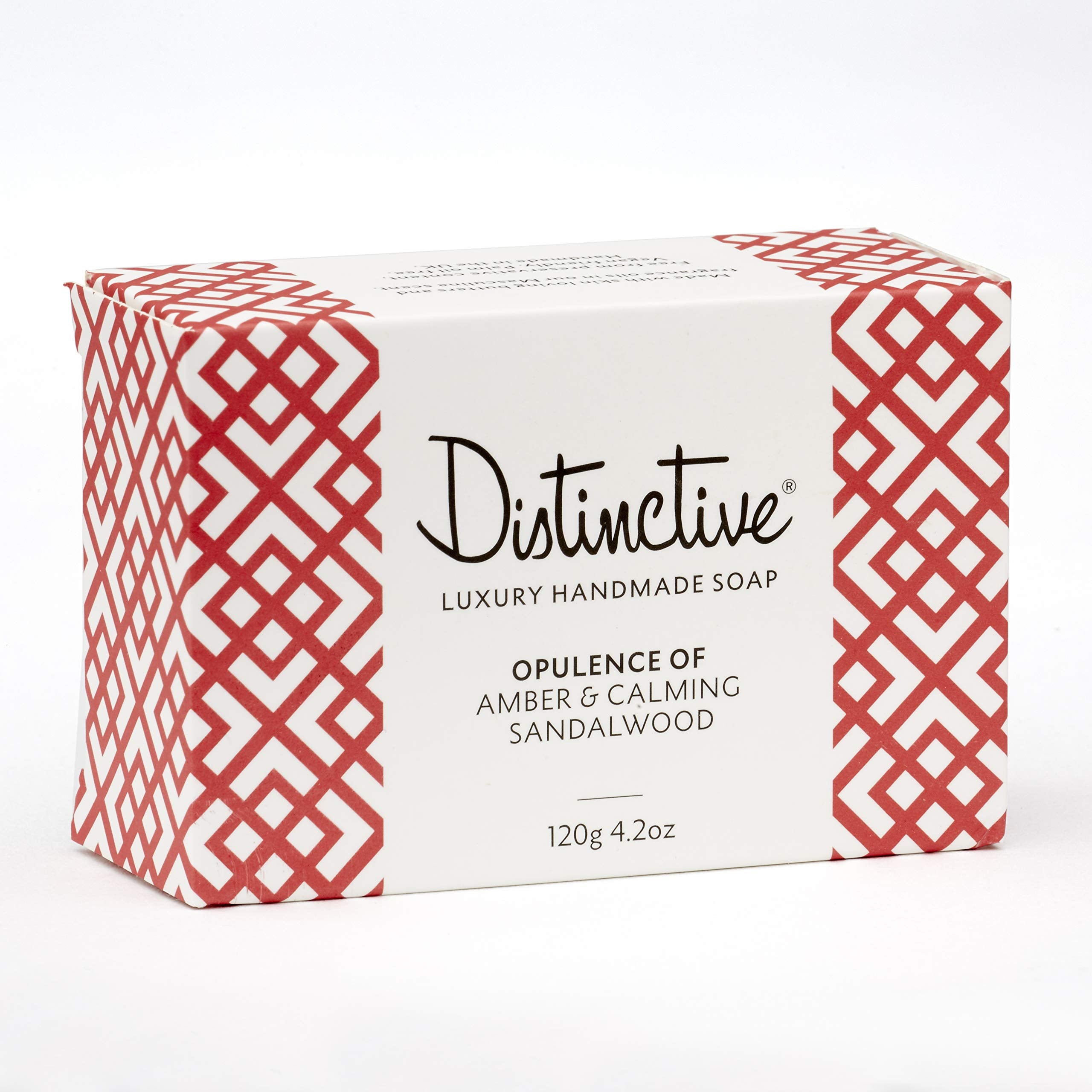 Luxury Handmade Soap - Natural Soap Bar fragranced with Opulence of Amber and Calming Sandalwood - Palm Oil Free, No Preservatives, Plastic Free, Never tested on Animals (1)