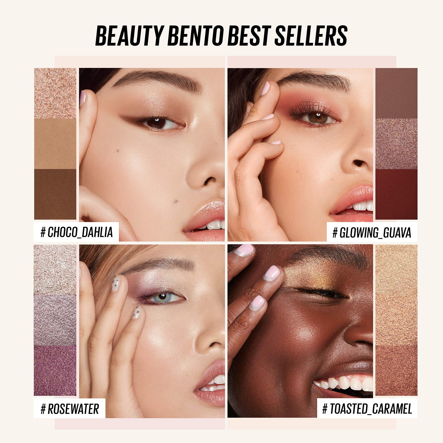 Kaja Beauty Bento Collection - Bouncy Eyeshadow Trio | Plum Rosy Tones, Travel Size, 01 Rosewater, 2019 Allure Best of Beauty Award, 0.03 Oz