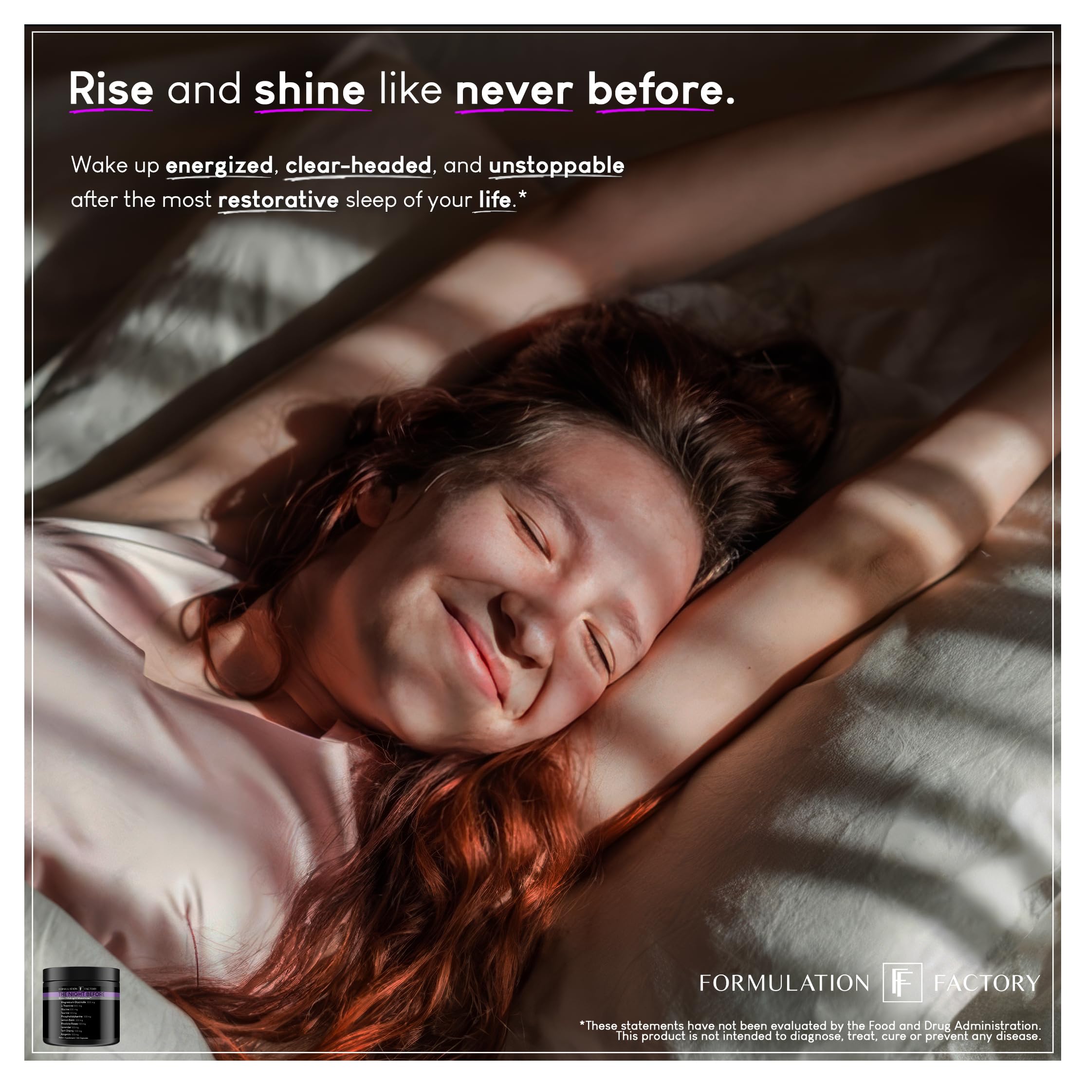 The Night Before: 10-in-1 Midnight Maximizer, Sleep Aid, Stress Relief, Cognition, Relaxation, Recovery, Magnesium Glycinate, L-Theanine, Glycine, Taurine, Lemon Balm, Rhodiola, Lavender (2 Months)