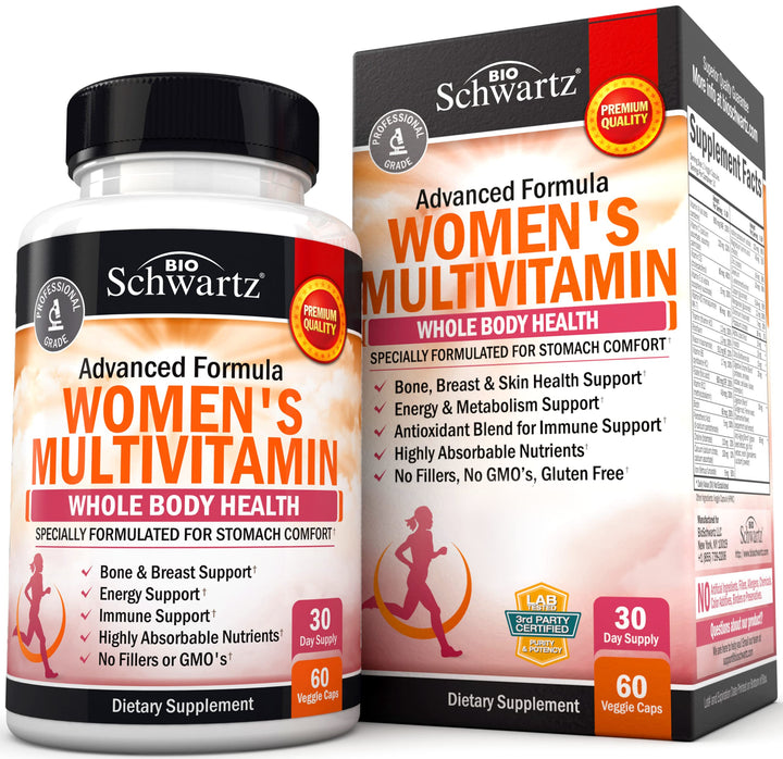 Multivitamin for Women with Vitamin D3 - Multivitamins for Bone Breast Skin Joint Energy - Vitamins for Immunity Support - Immune System Boost Natural Immune Defense - Joint Support Supplement - 60Ct