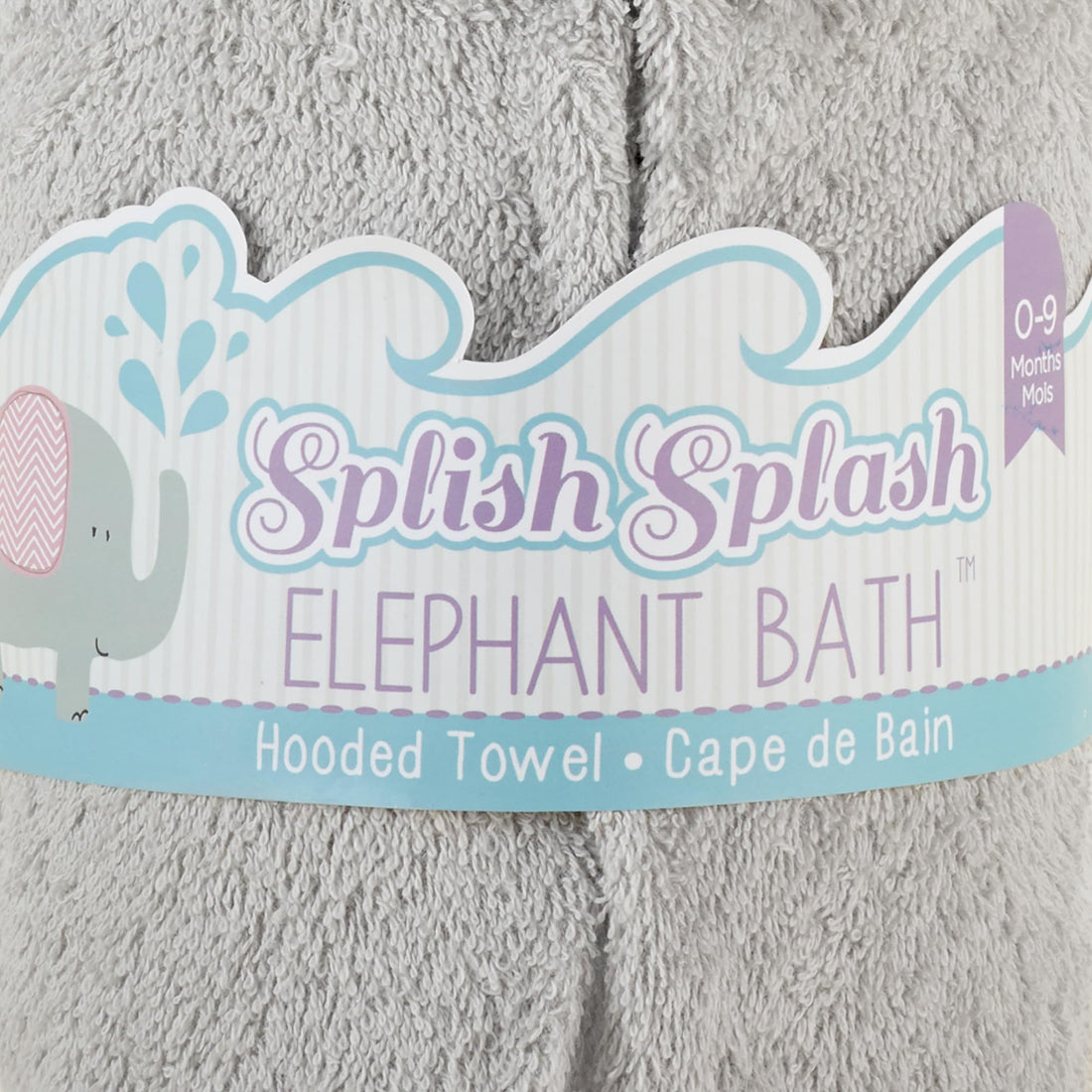 Baby Aspen Splish Splash Elephant Bath Hooded Towel/Baby Robe, 0-9 Months