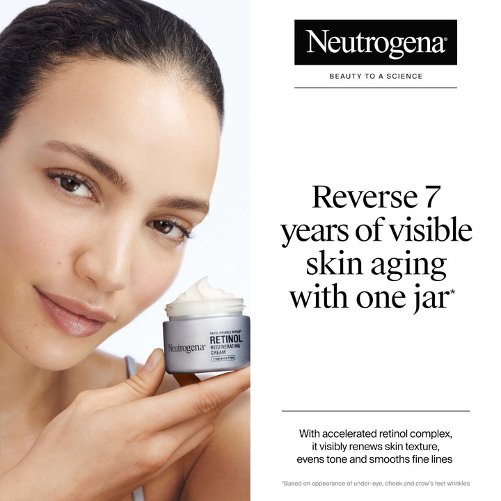 Neutrogena Rapid Wrinkle Repair Retinol Face Moisturizer, Fragrance Free, Anti-Aging Face Cream with Retinol & Hyaluronic Acid, 1.7 oz + Trial Size Hydro Boost Facial Cleanser, 0.5 fl. oz