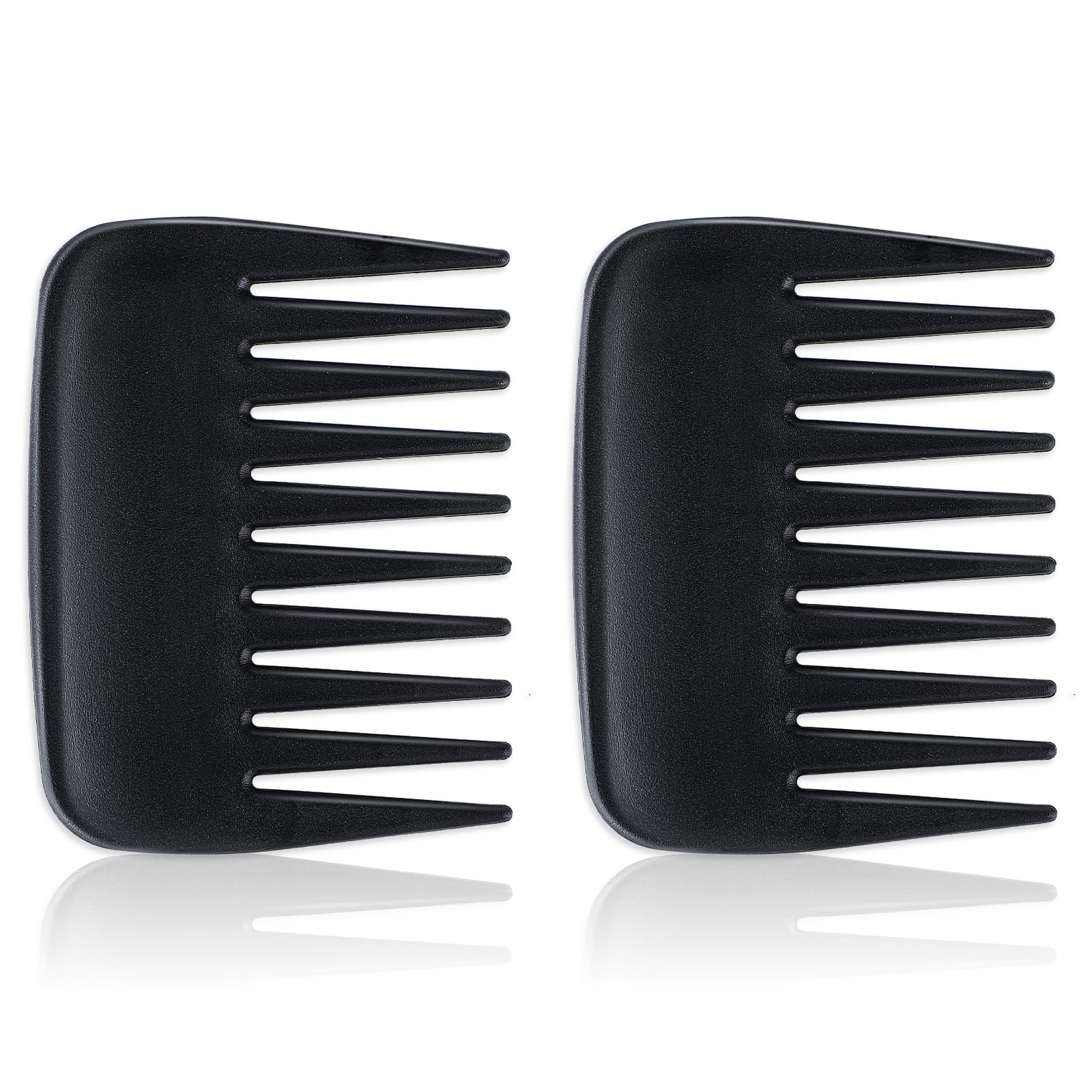 Hair Detangling Comb, 2 Pieces Mini Palm Combs Small Hair Styling Comb Anti Static Wide Tooth Comb Professional Streaker Comb Pocket Travel Combs for Men Women Thick Curly Wavy Wig Hair, Black