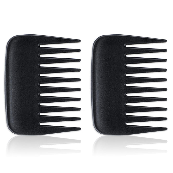 Hair Detangling Comb, 2 Pieces Mini Palm Combs Small Hair Styling Comb Anti Static Wide Tooth Comb Professional Streaker Comb Pocket Travel Combs for Men Women Thick Curly Wavy Wig Hair, Black