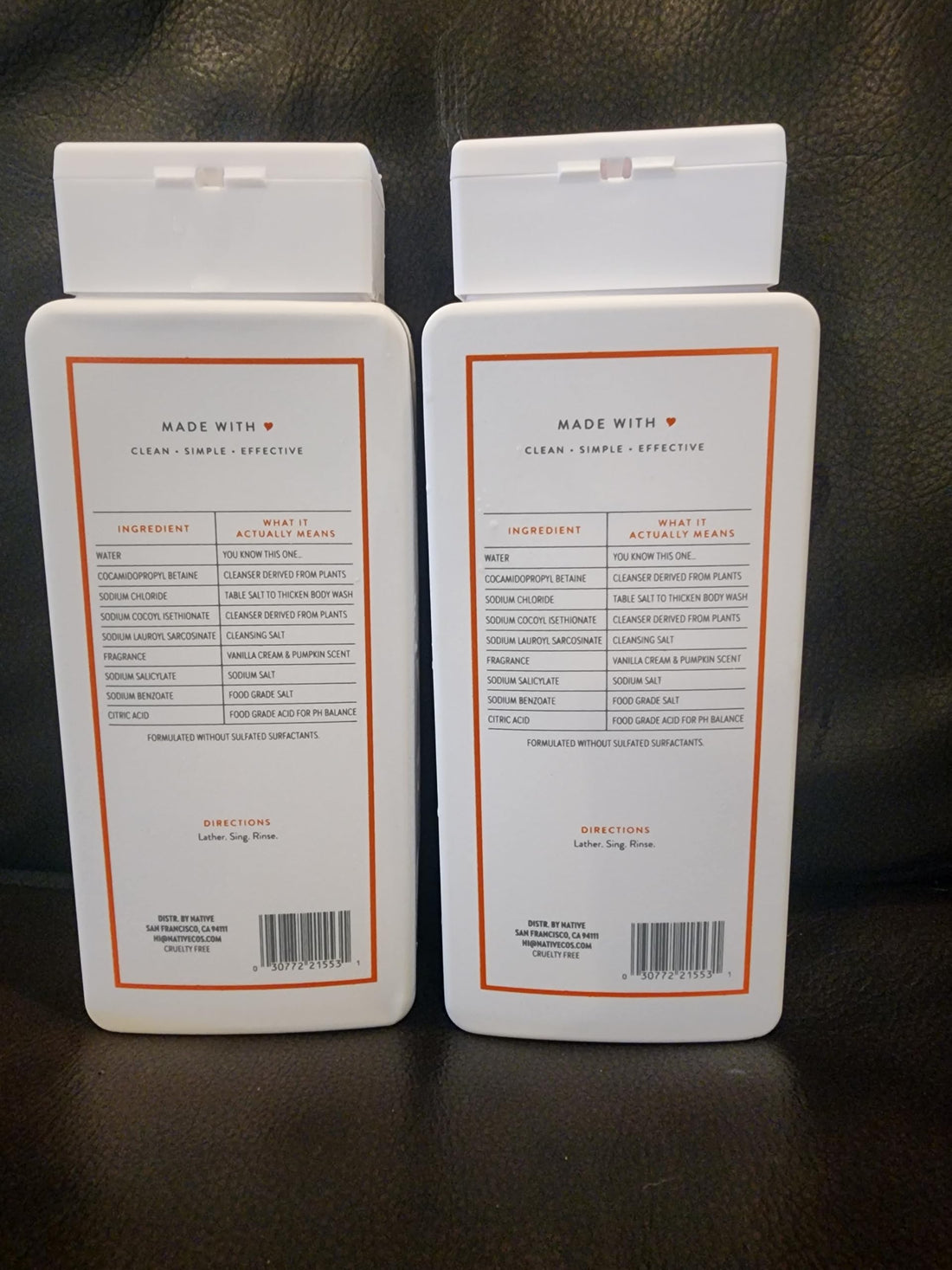 Native Limited Edition Vanilla Cream & Pumpkin Body Wash 18 oz - 2 PACK