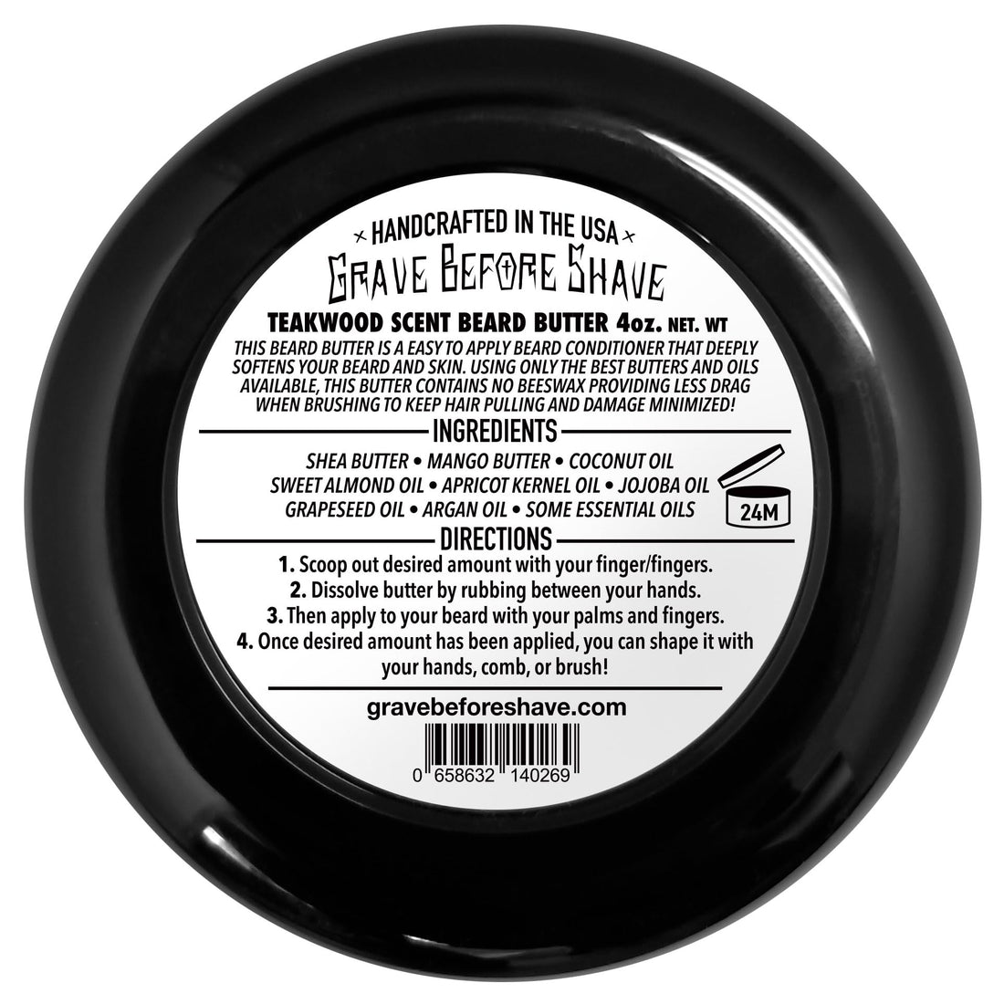 Grave Before Shave Teakwood Blend Beard Butter 4oz jar