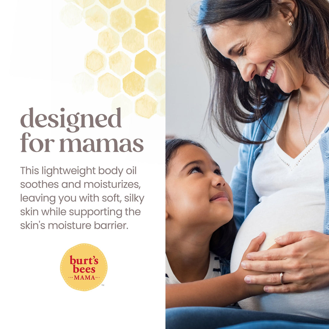 Burt's Bees Mama Nourishing Body Oil with Sweet Almond Oil and Vitamin E, Deep Hydrating Treatment, 100% Natural Origin, 5 Fl Oz (Pack of 3)