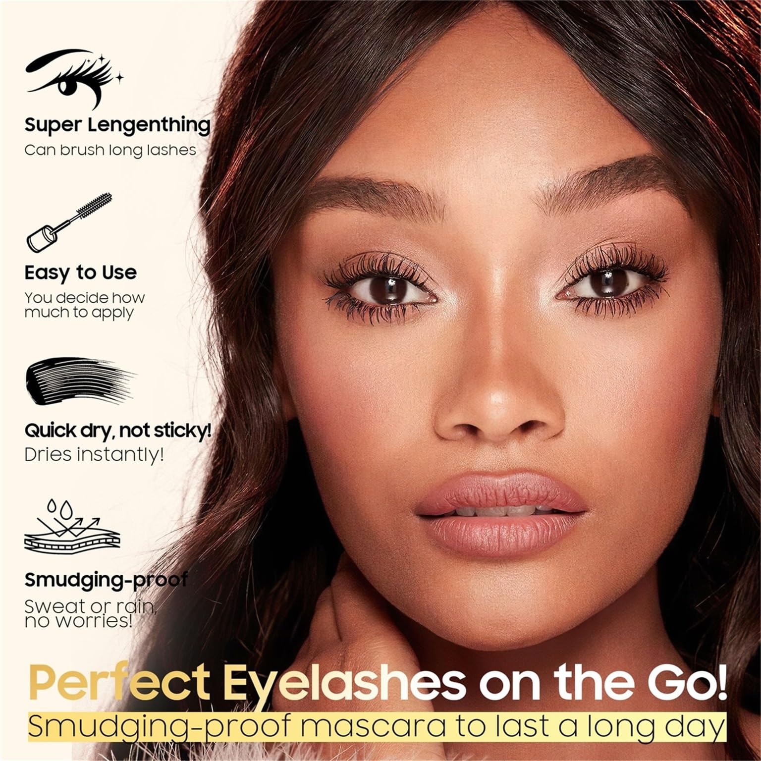 Tubing Mascara Instant Extensions, Black 2-1 Defining and Lengthening Mascara for Dramatic Lashes, Vegan & Cruelty | No Flaking and No Clumping (Pack of 1)