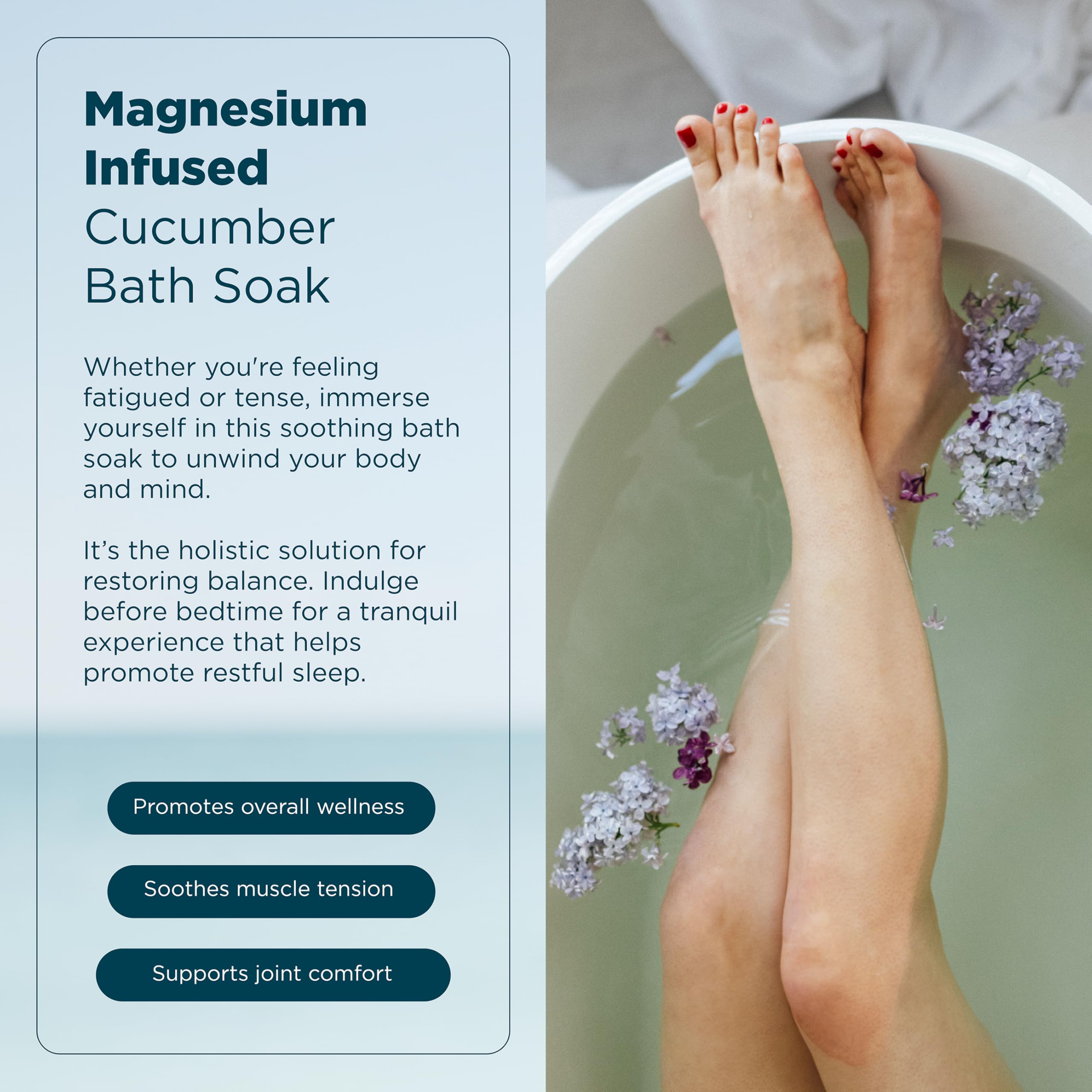 Abundant Natural Health MAG I.C. Magnesium Bath Soak Infused with Lavender Oil to Hydrate, Soothe and Moisturize Skin, Relax and Replenish Muscles, Highly Concentrated Pure Magnesium Salts, 500mL