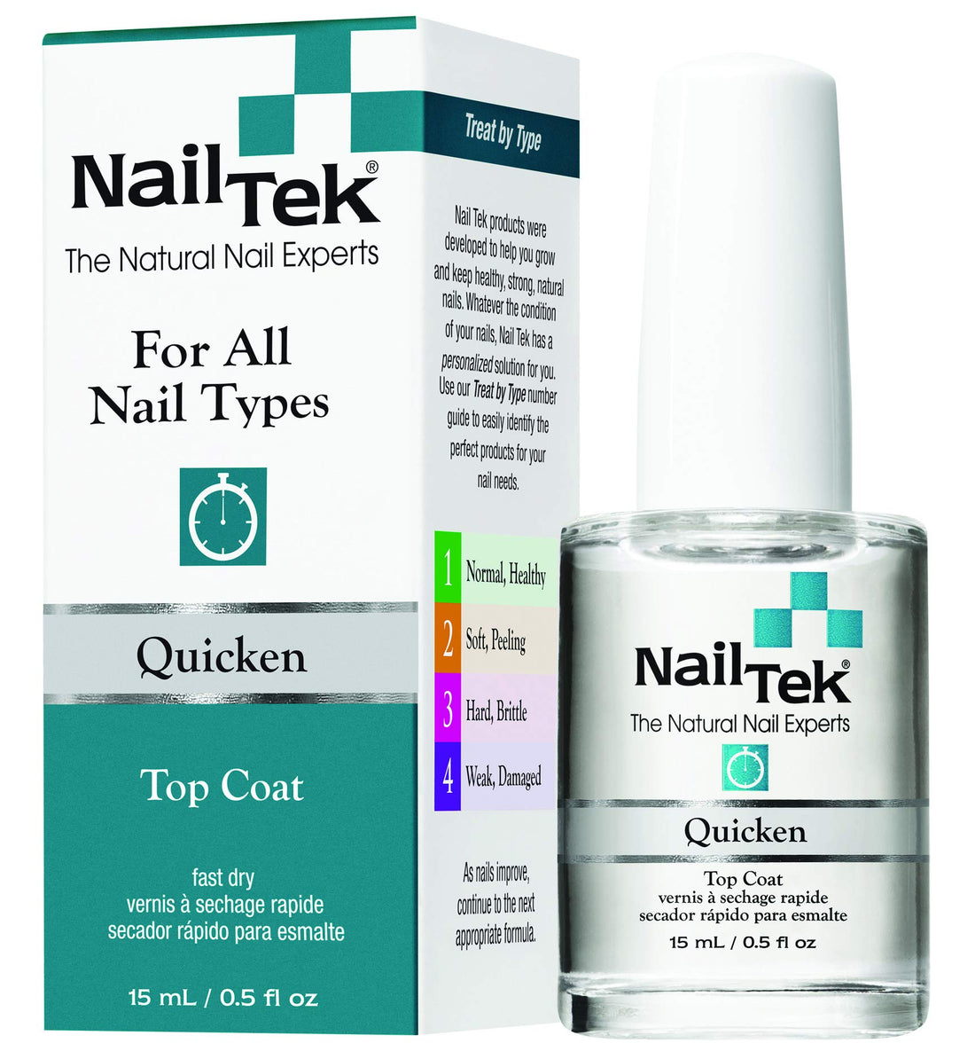 Nailtek Quicken Fast Drying Top Coat, 0.5 Fluid Ounce