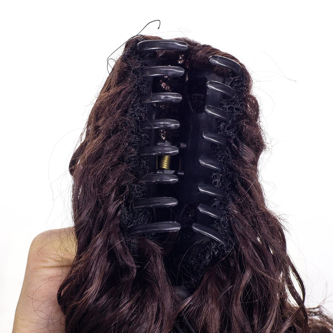 Dark Brown-4# : SWACC 12-Inch Short Screw Curls Claw Clip Ponytail Extensions Synthetic Clip in Drawstring Curly Ponytail Hairpiece Jaw Clip Hair Extension (Dark Brown-4#)