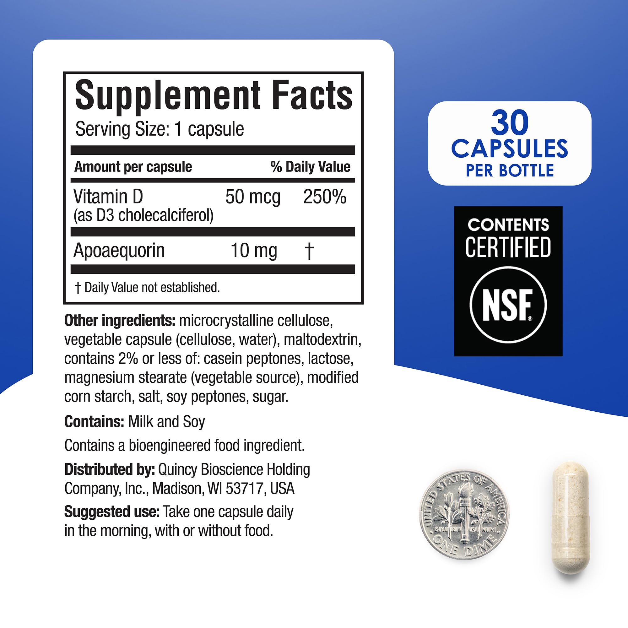 Prevagen Regular Strength 10mg, 30 Capsules |1 Pack| with Apoaequorin & Vitamin D with Attractive and Stackable Prevagen Storage Box