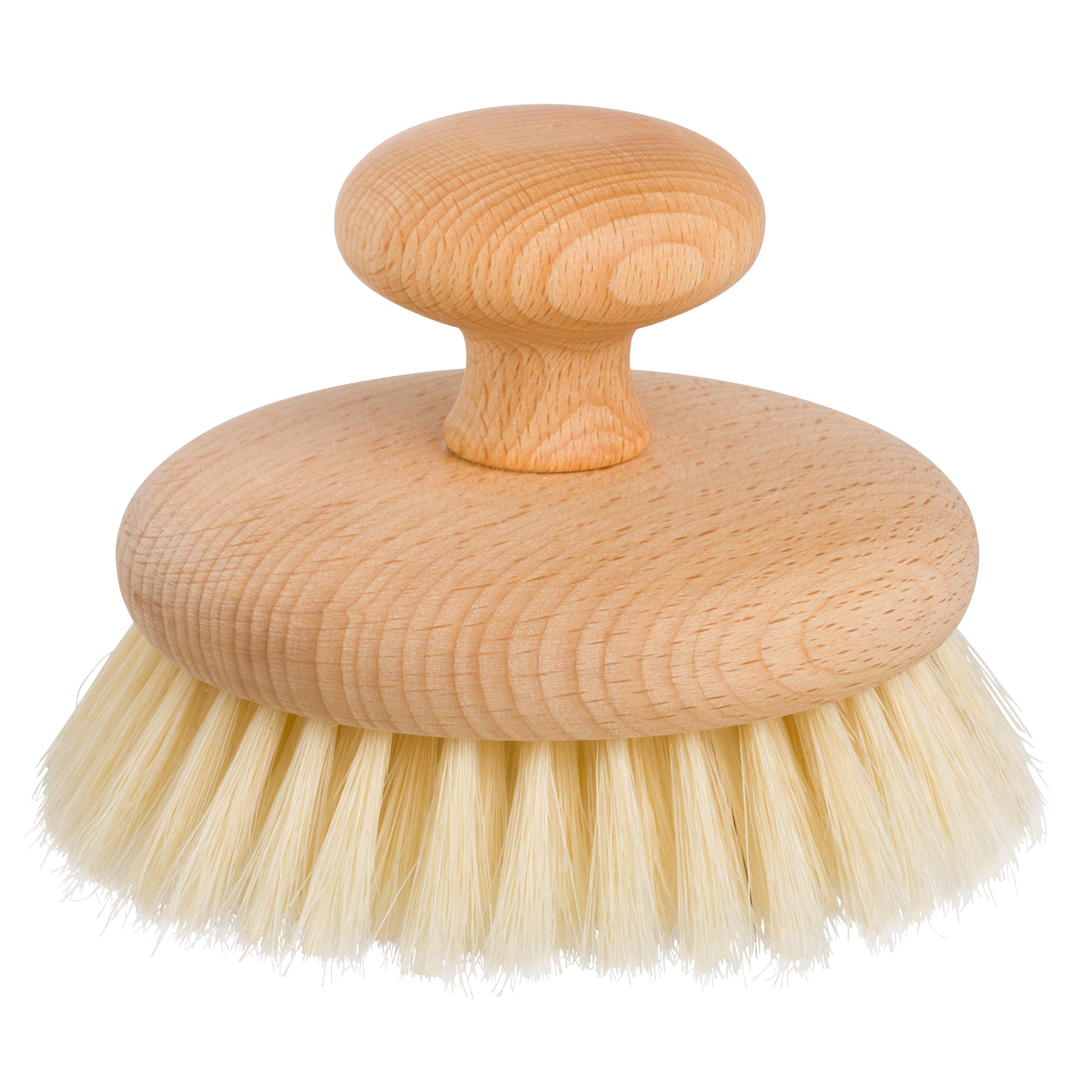 Oiled Beechwood Knob with Pig Bristle : Bürstenhaus Redecker Natural Pig Bristle Massage Brush with Oiled Beechwood Knob, 3-7/8-Inches