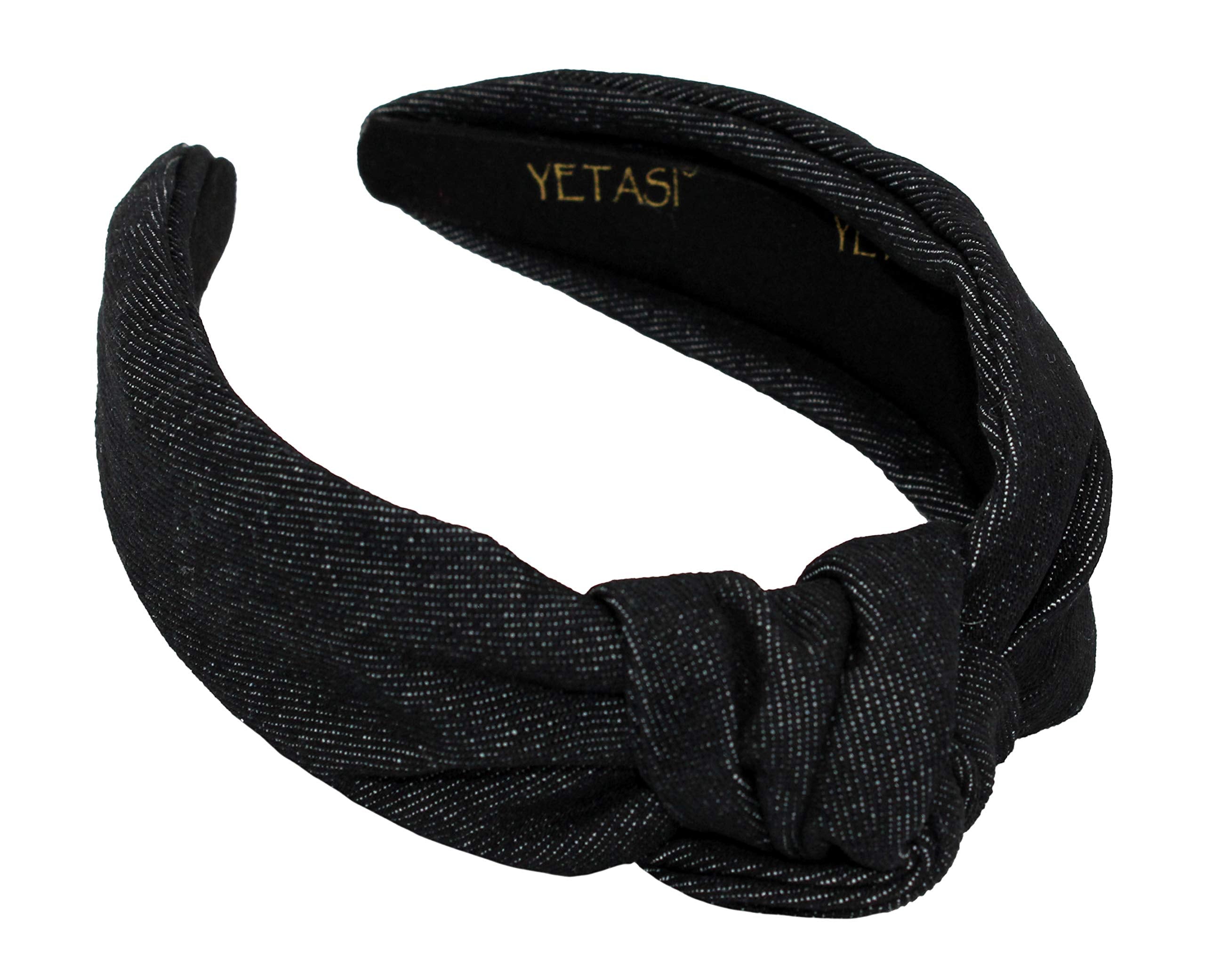 Black Denim Headbands for Women Go with Everything. Knotted Headbands for Women are Brilliant for Occasions. Dark Jean Headband for women Fashion is Adjustable. Trendy Comfortable Black headband