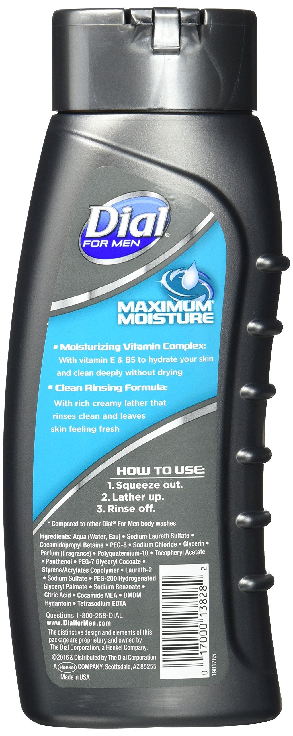 Dial for Men Maximum Moisture Ultra Hydrating Body Wash, 16 Fl. Oz., Pack of 2