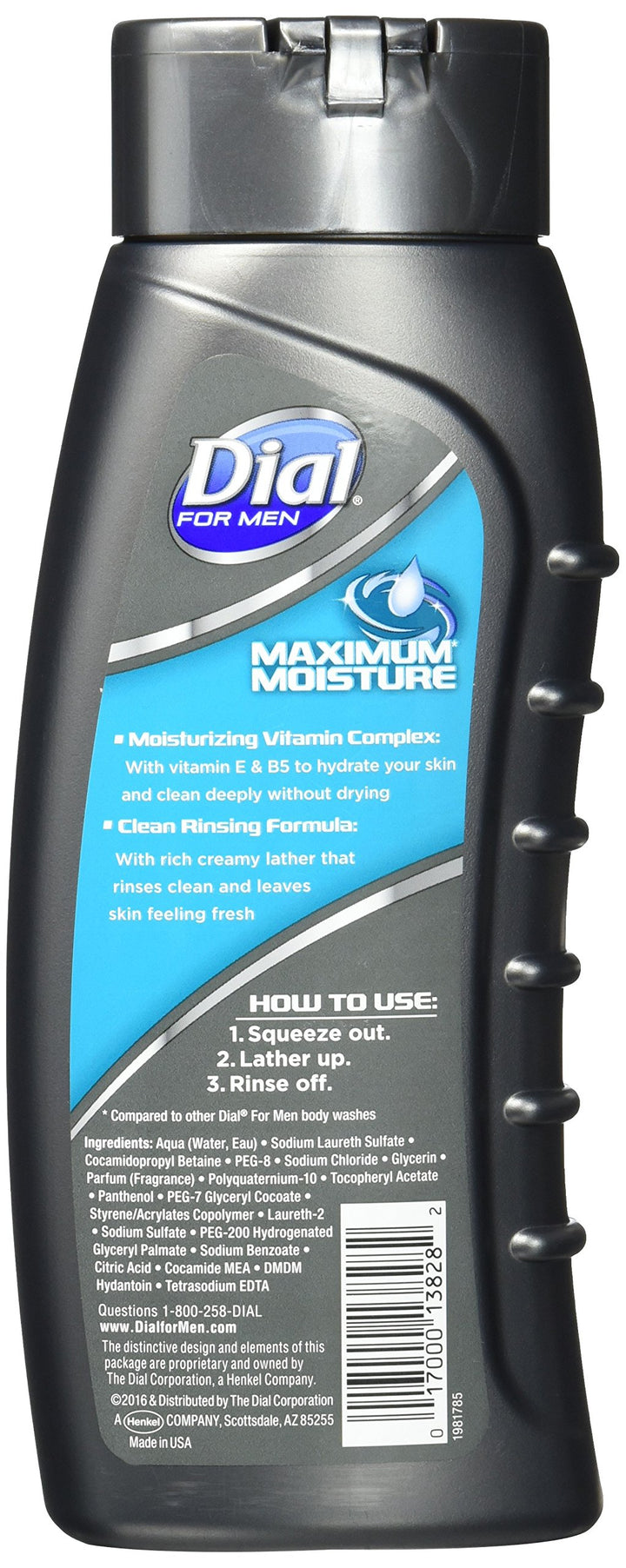 Dial for Men Maximum Moisture Ultra Hydrating Body Wash, 16 Fl. Oz., Pack of 2