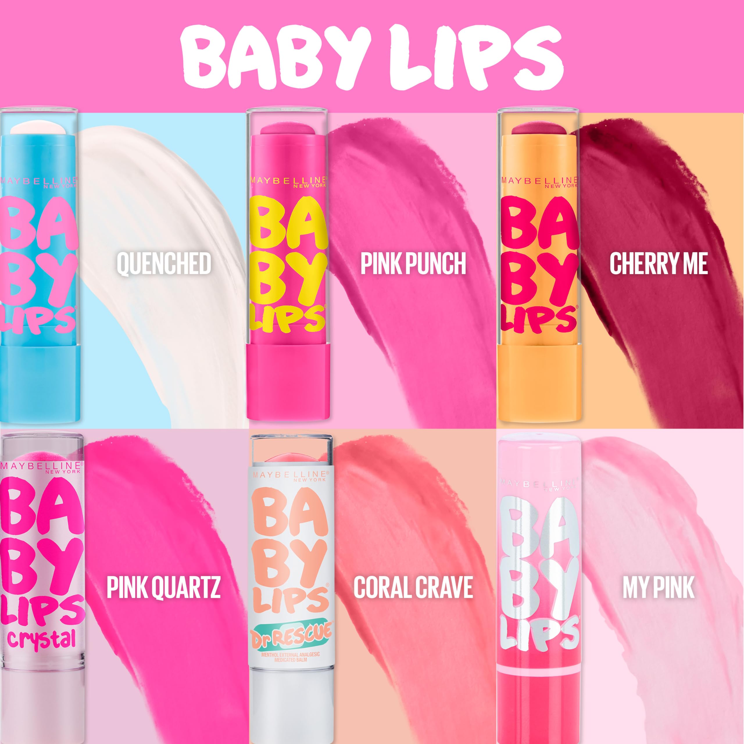 Maybelline New York Baby Lips Glow Lip Balm, My Pink, 0.13 oz.