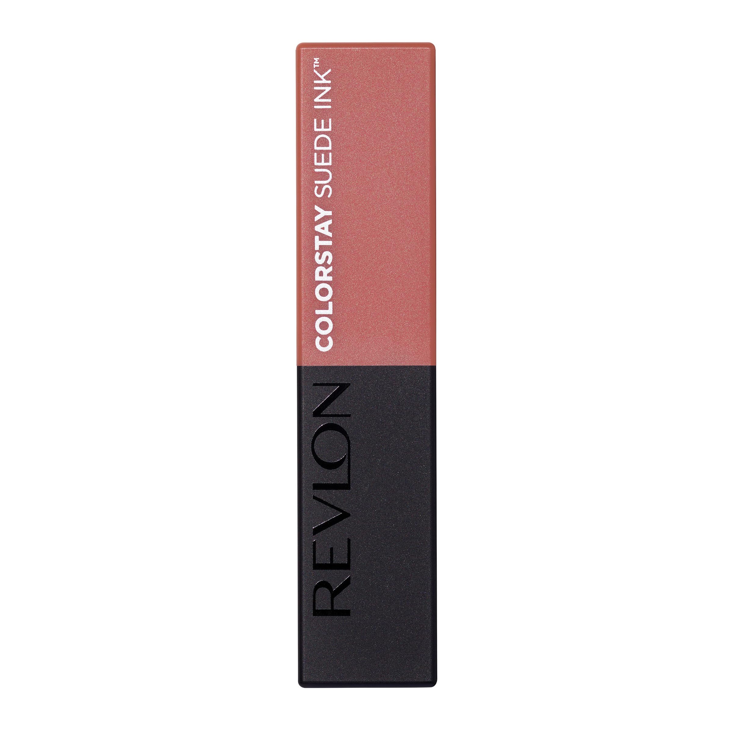 REVLON Lipstick, ColorStay Suede Ink, Built-in Primer, Infused with Vitamin E, Waterproof, Smudge-proof, Matte Color, 001 Gut Instict, 0.09 oz.
