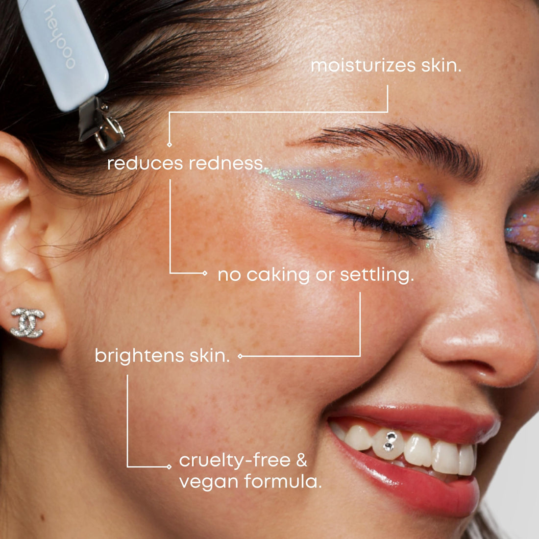 Heyooo Natural Glow Foundation - Light to Medium Coverage Cushion Foundation Makeup with Hyaluronic Acid & Tea Tree Extract - Vegan & Cruelty-Free Cream Foundation - K Beauty - 15g/0.52oz - Ivory