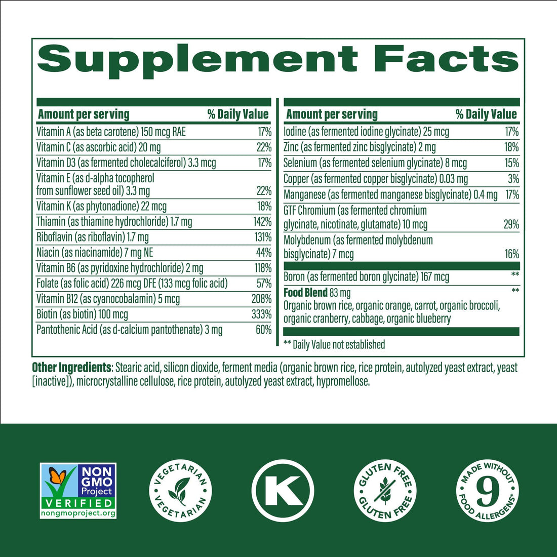 MegaFood Kids One Daily Multivitamin - Convenient Mini Multivitamin For Kids - Kids Vitamins With Zinc, Vitamin C, B Vitamins & Vitamin D - Vegetarian, Gluten Free, Non GMO - 30 Tablets, 30 Servings