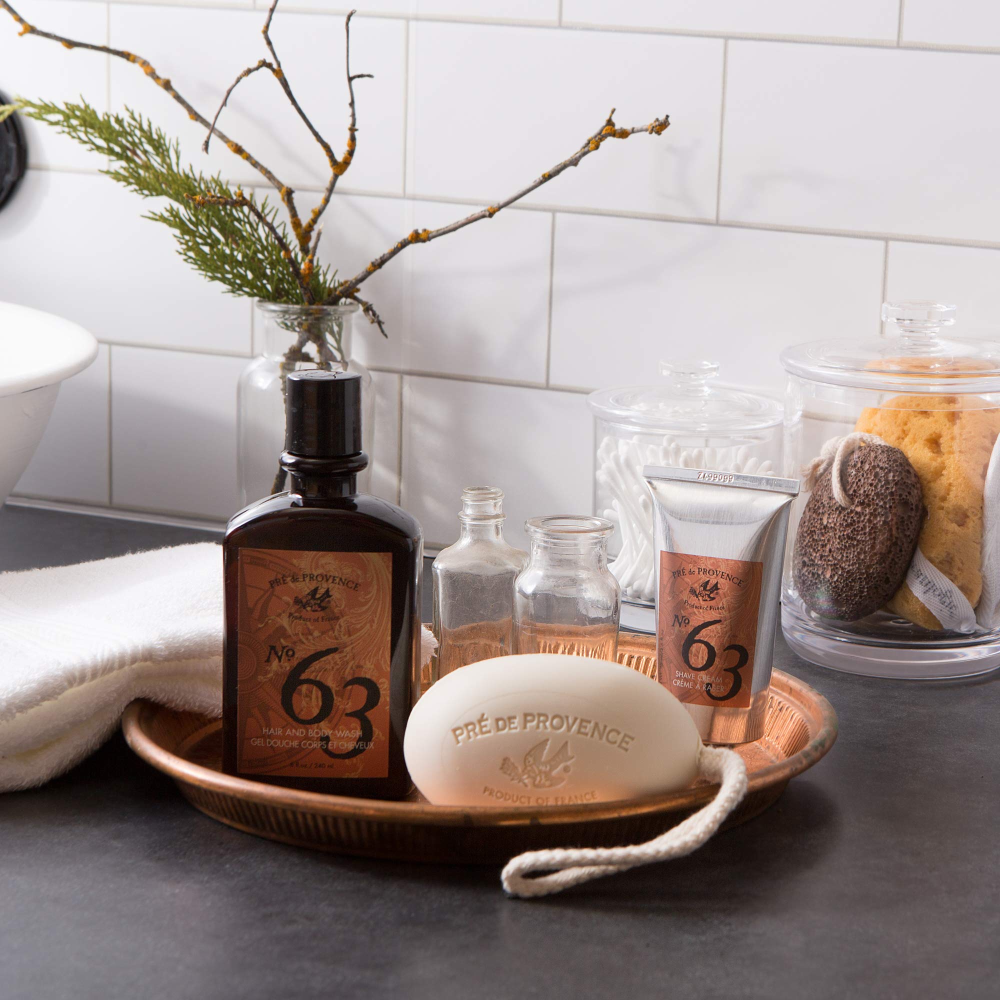 No. 63 Men's Shave Cream, Aromatic, Warm, & Spicy Masculine Fragrance, Enriched With Natural & Repairing Shea Butter (2.5 fl oz)