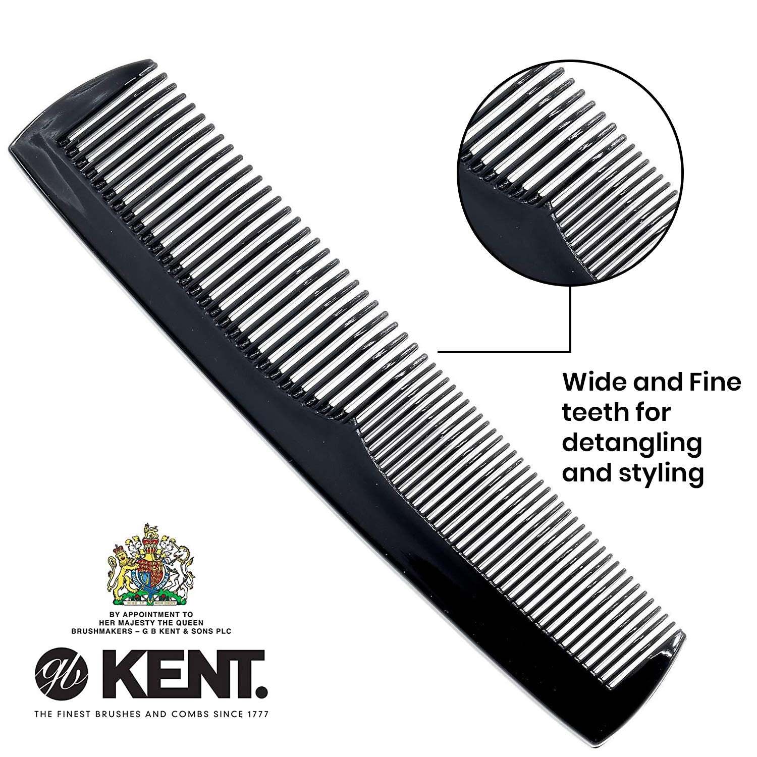 Kent Mens Pocket Comb, Black