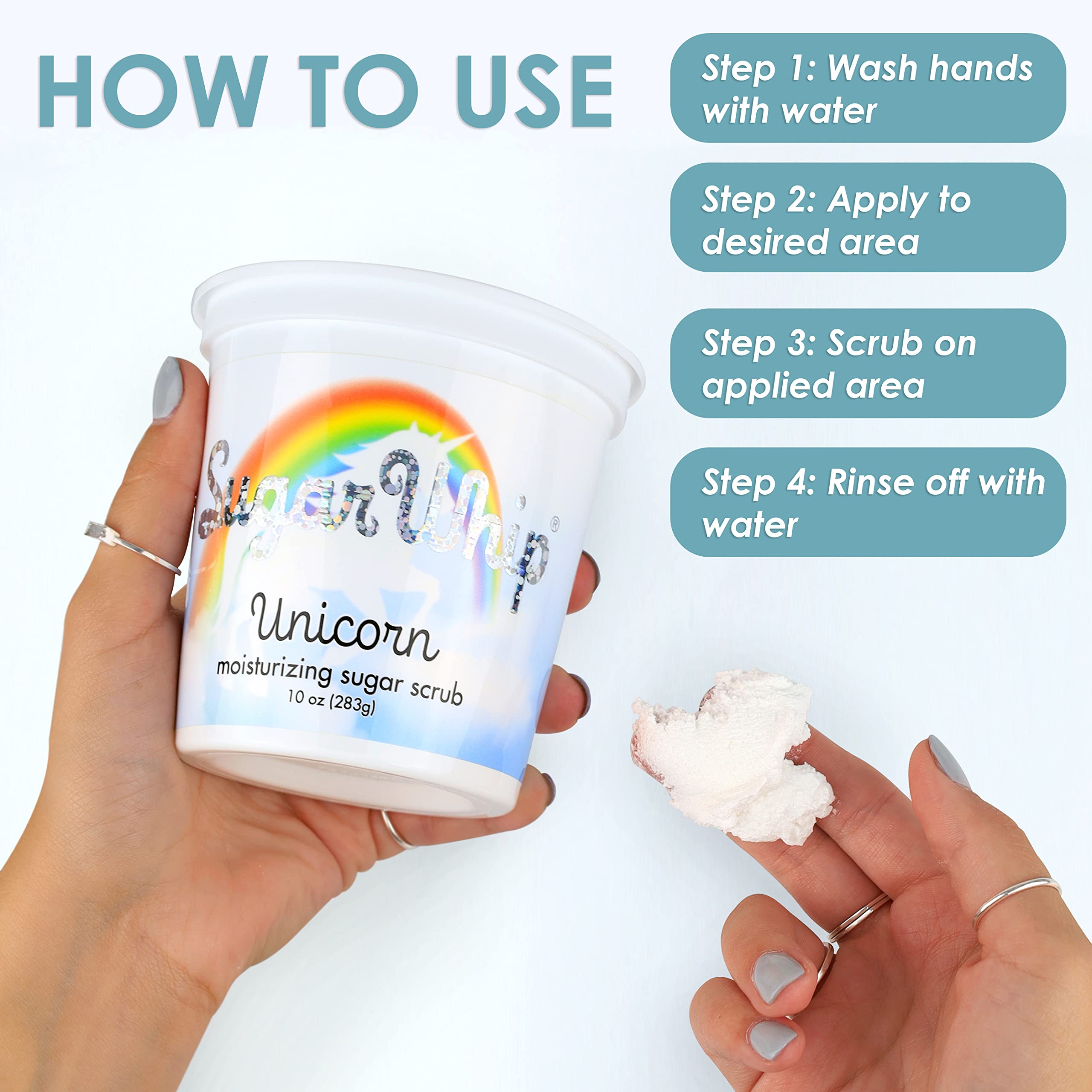 White: Primal Elements Unicorn Sugar Whip Moisturizing Body Scrub 10 Oz