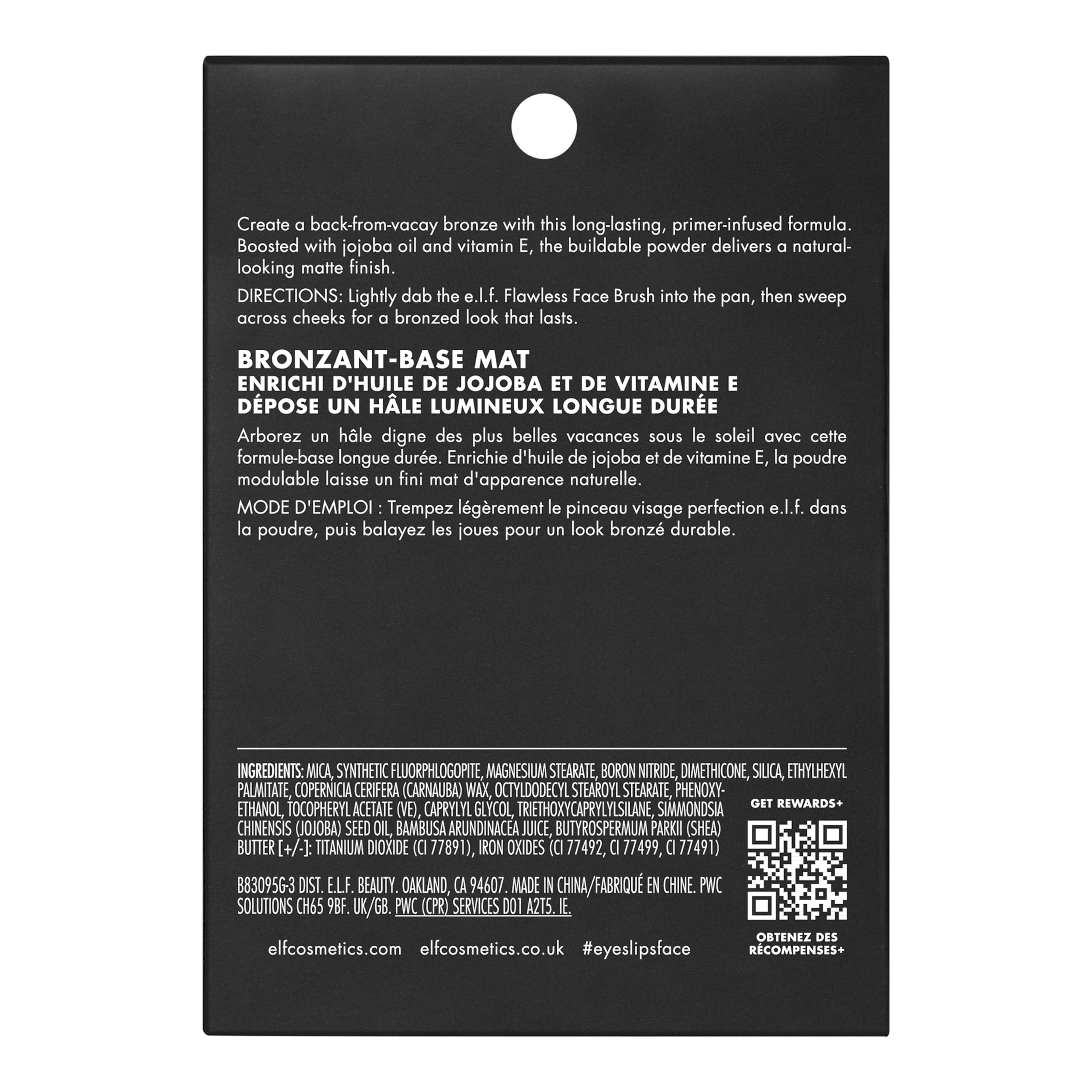 e.l.f, Primer-infused Bronzer, Long-Wear, Matte, Bold, Lightweight, Blends Easily, Contours Cheeks, Forever Sun Kissed, All-Day Wear, 0.35 Oz