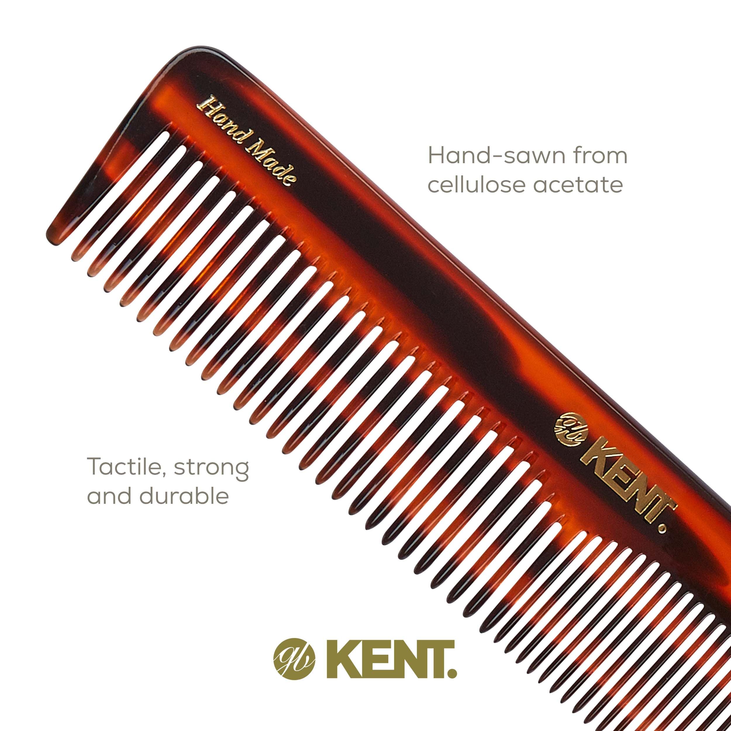 Kent - The Handmade Comb - 188 mm Extra Large Coarse and Fine Toothed Sawcut 16T (3-Pack)