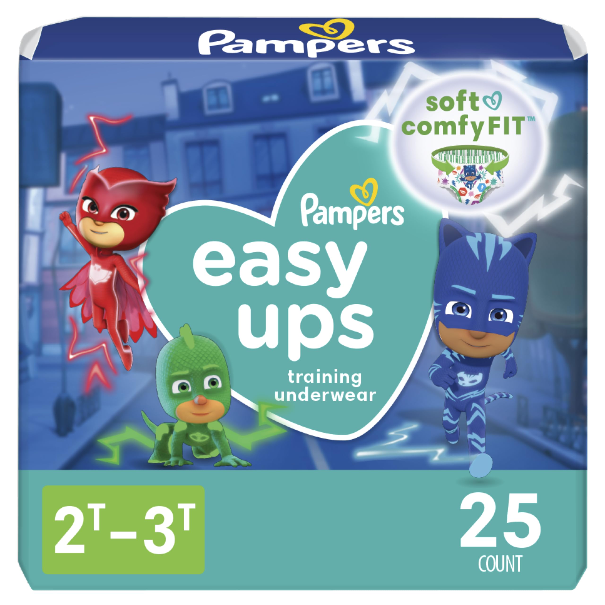 Pampers Easy Ups Pull On Disposable Training Diaper for Boys, Size 4 (2T-3T), Jumbo Pack, 25 Count