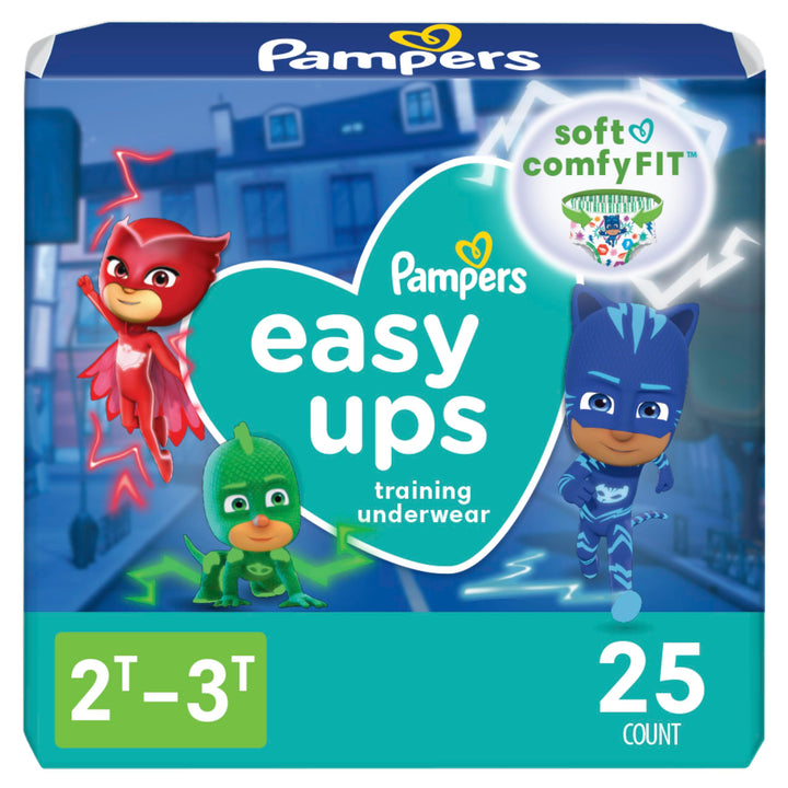 Pampers Easy Ups Pull On Disposable Training Diaper for Boys, Size 4 (2T-3T), Jumbo Pack, 25 Count