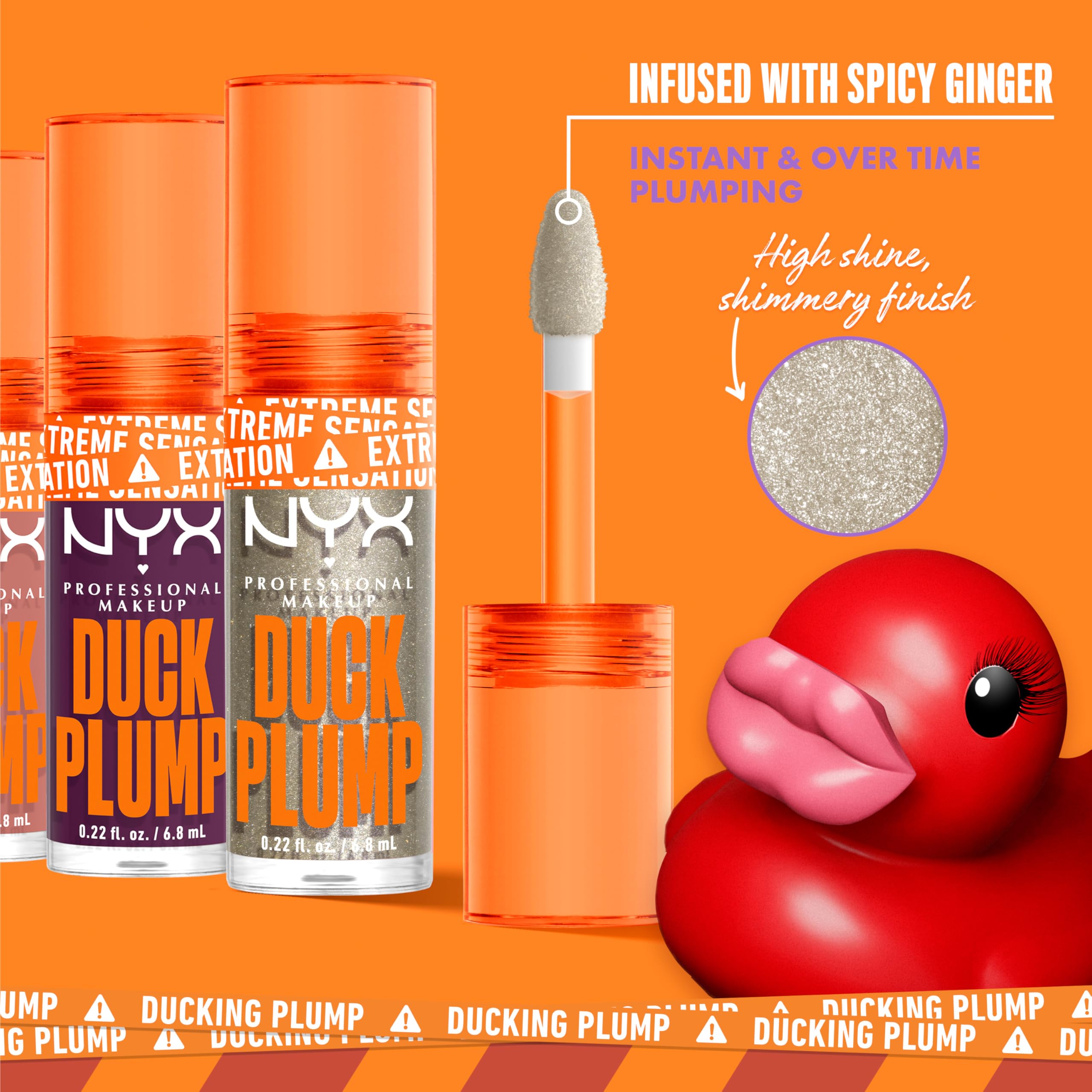 NYX PROFESSIONAL MAKEUP Duck Plump High Pigment Lip Gloss, Lip Plumper Gloss with Spicy Ginger - Onyxpected