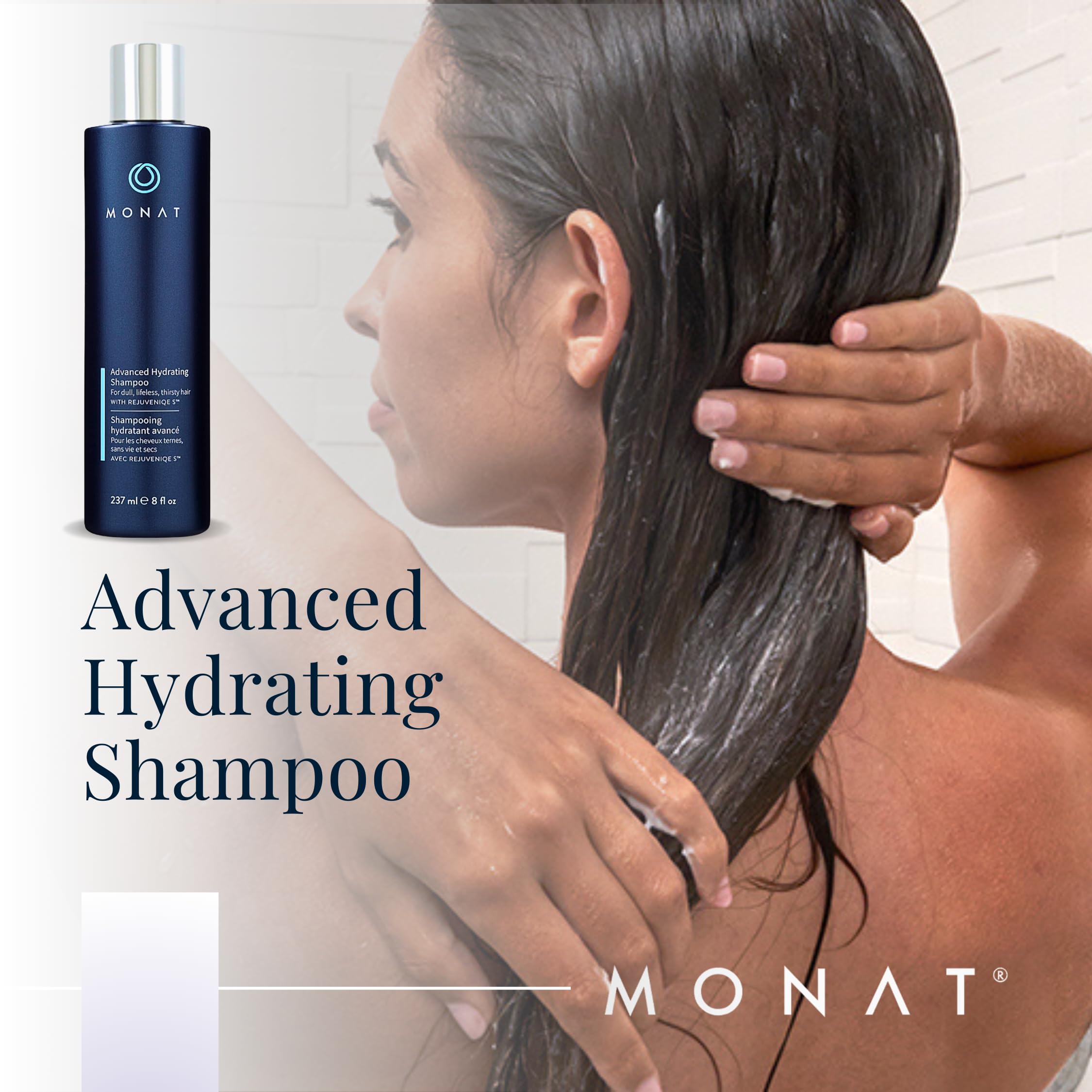 MONAT Advanced Hydrating Shampoo Infused with Rejuveniqe S - Lightweight Hair Shampoo / Moisturizing Shampoo That Nourishes Fine to Medium Hair - Net Wt. 237 ml / 8 fl. oz.