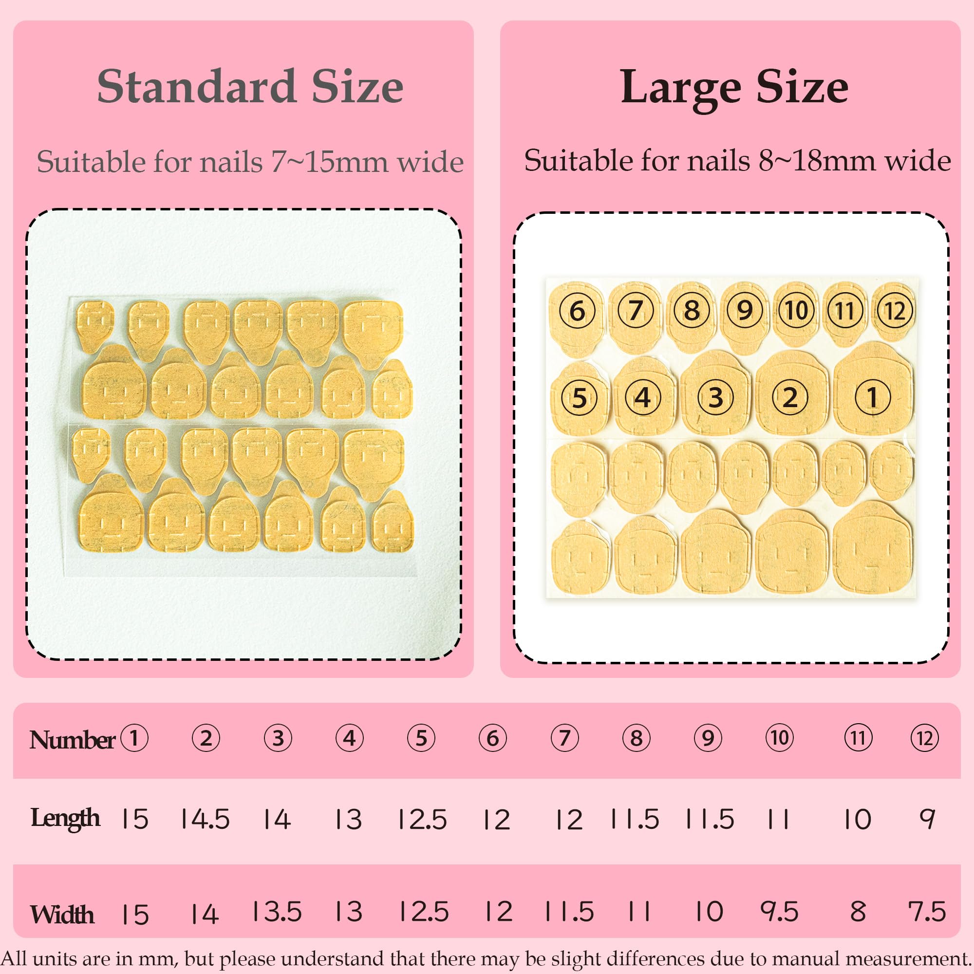 Sun&Beam Nails Adhesive Tabs 25 Sheets for Press On False Nail Tip Gel Glue Double Sided Tape Stickers Waterproof Transparent Strong Sticky (Large Size for Hands/25 Sheet)