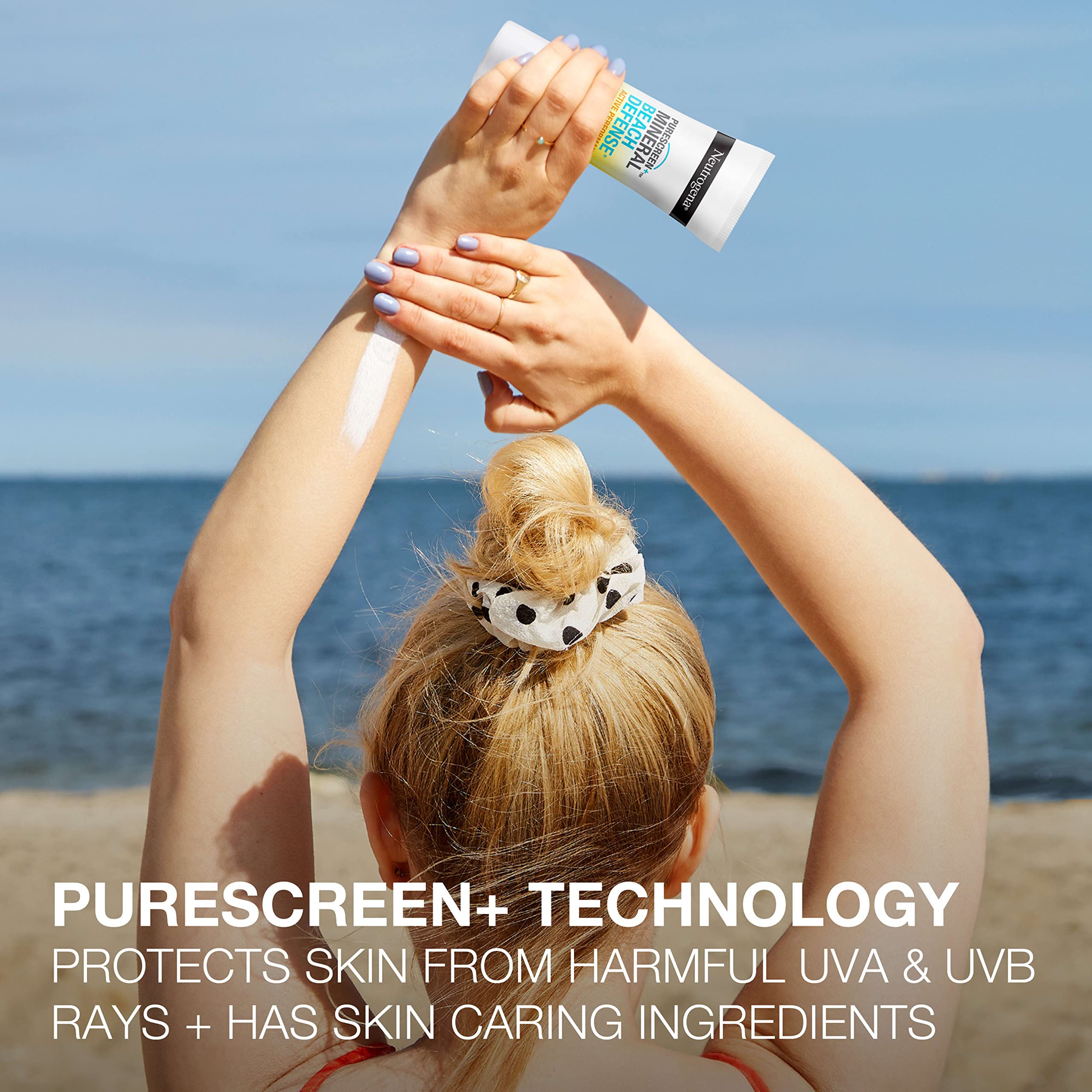 Neutrogena Purescreen+ Mineral Beach Defense Active Performance Body Lotion Sunscreen with Broad Spectrum SPF 30, Quick Drying and Water-Resistant 80 Minutes UVA/UVB Protection, 3.0 fl. oz