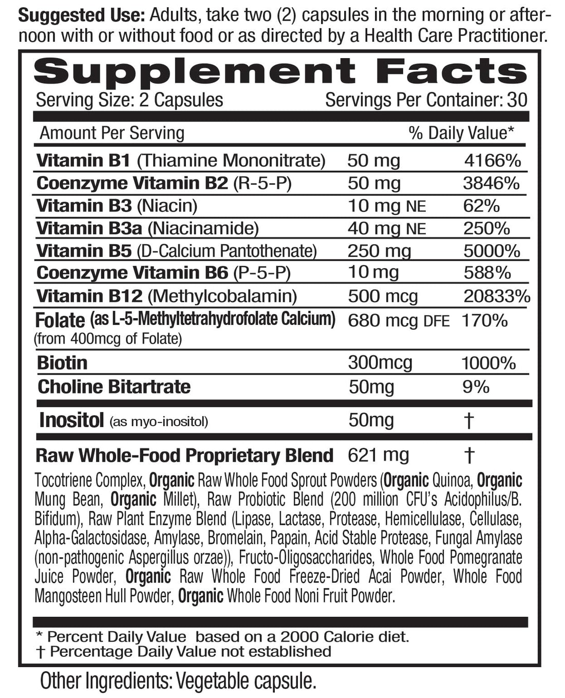 EMERALD LABS B-Healthy - Vegan Vitamin B Complex - Includes Methylated Folic Acid & Full Spectrum B Vitamins - Supports Immune, Brain & Heart Health* - 60 Vegetable Capsules