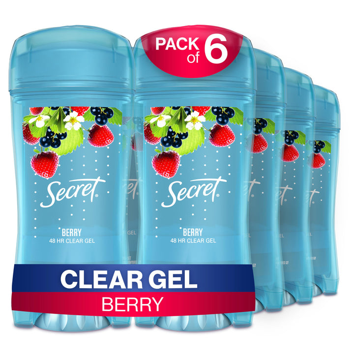 Boho Berry : Secret Fresh Antiperspirant and Deodorant Clear Gel, Boho Berry, 2.6 Oz(Pack of 6)
