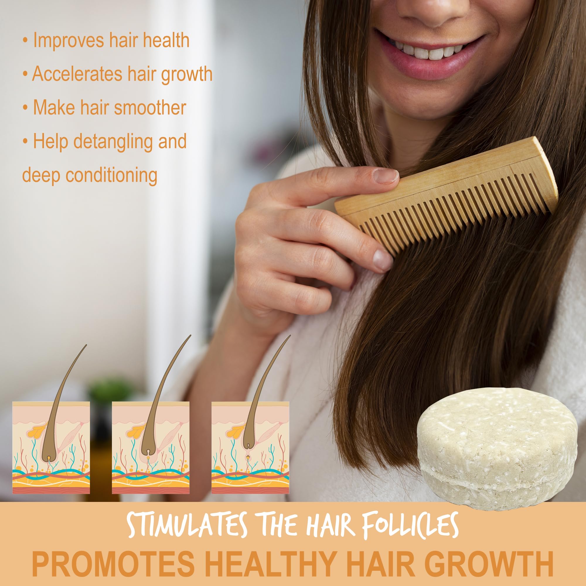 Shampoo Bar RICE WATER PROTEIN For Hair Growth | Rice Solid Shampoo for Weak or Damaged Hair | Hydrating, Nourishing, and Refreshing | Made in US | Paraben and Sulfate-Free