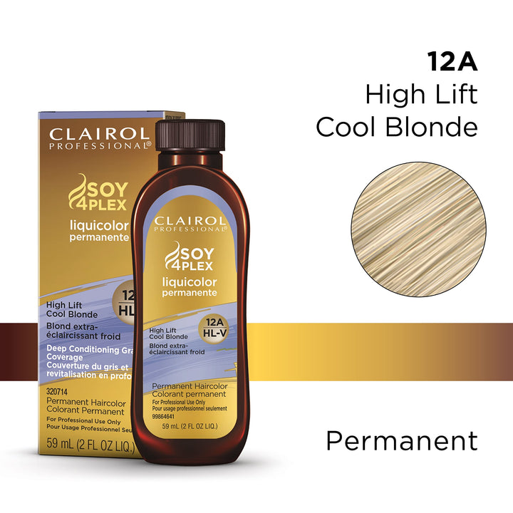 Clairol Professional Permanent Liquicolor for Hair, 12a High Lift Cool Blonde, 2 oz.