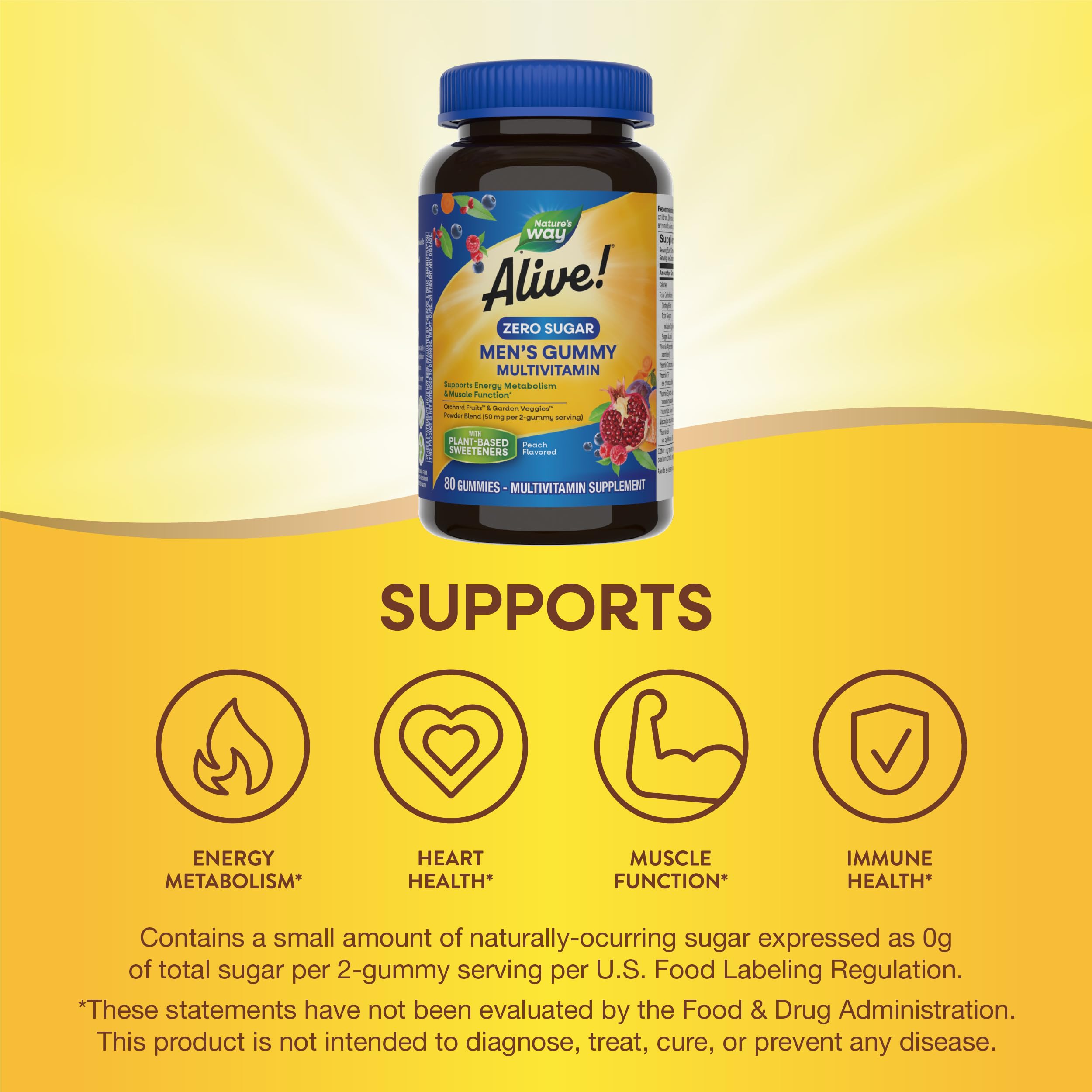 Nature’s Way Alive! Zero Sugar Men's Multi Gummy 80 Count