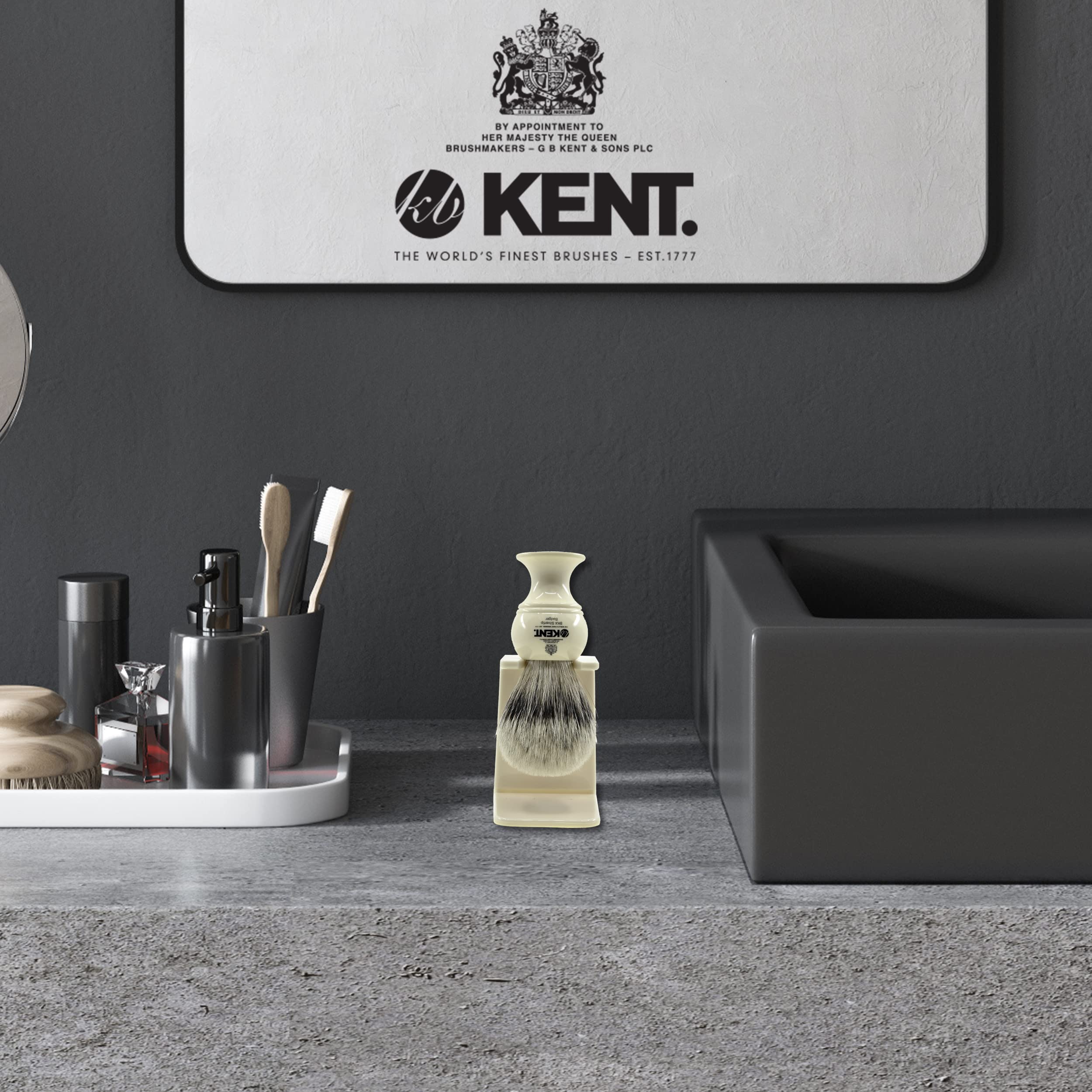 KENT VSB5 Mock Ivory Shaving Brush Stand