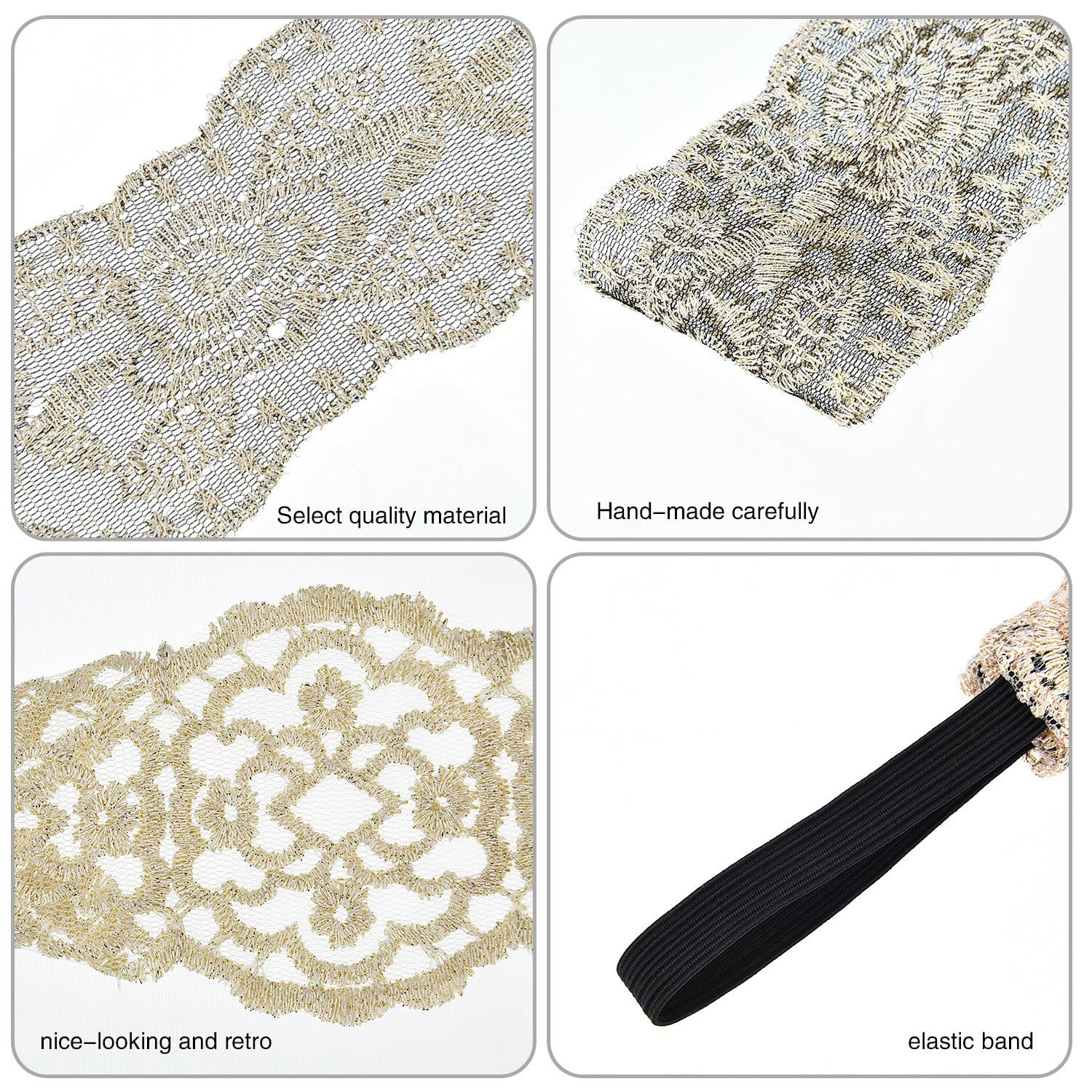 Gejoy 7 Pieces Lace Headbands Women Girls Stretch Headband Halloween Elegant Wide Headwrap Hair Turban Accessories