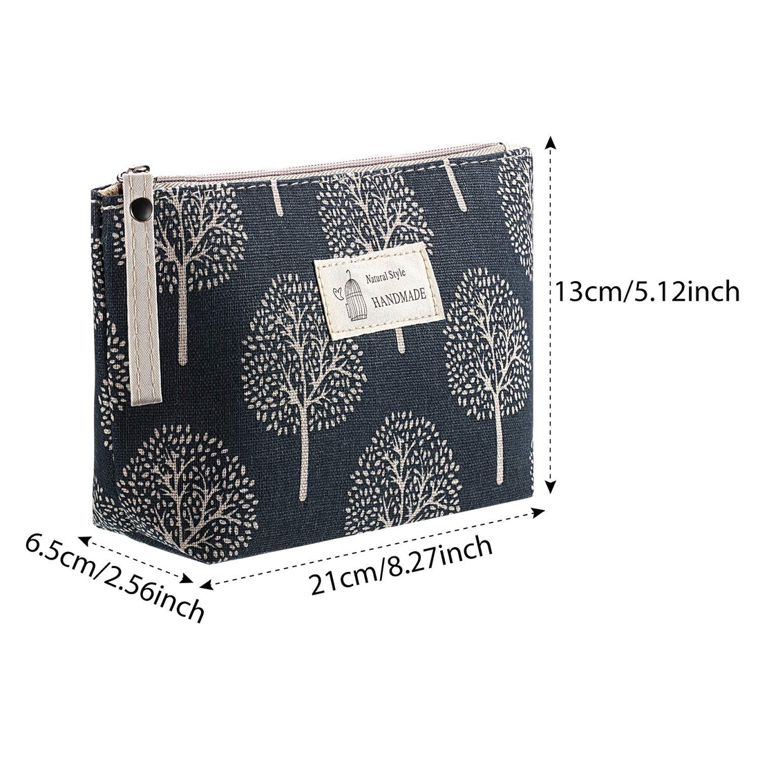 Boao 8 Pieces Canvas Cosmetic Bags Printed Small Makeup Bag Multi Function Travel Organizer Pouch Purse with Zipper for Women Fall Vacation Travel Toiletry Bag Christmas Birthday Gift, 8 Styles