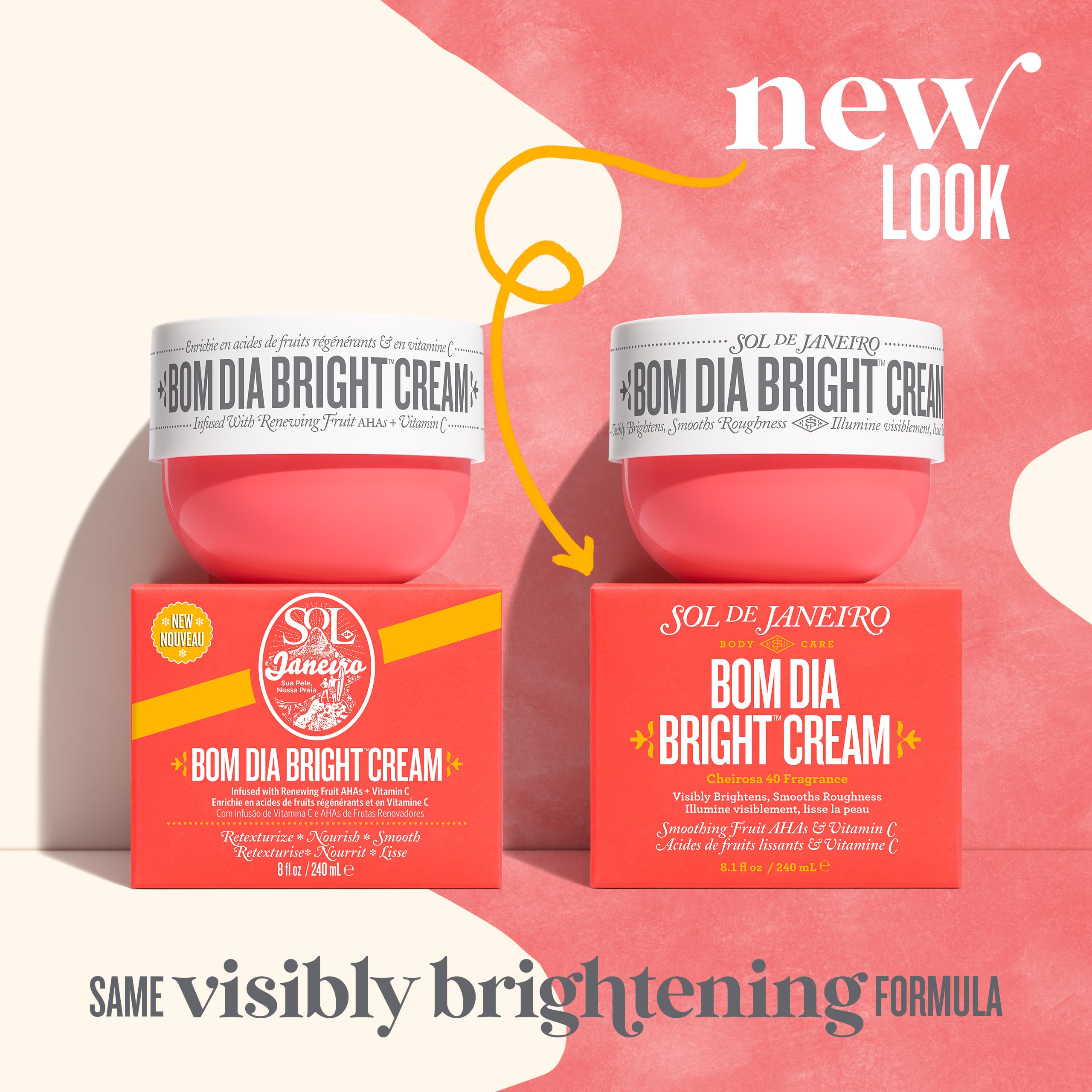 SOL DE JANEIRO Visibly Brightening and Smoothing Bom Dia AHA Body Cream 240mL/8.1 fl oz.