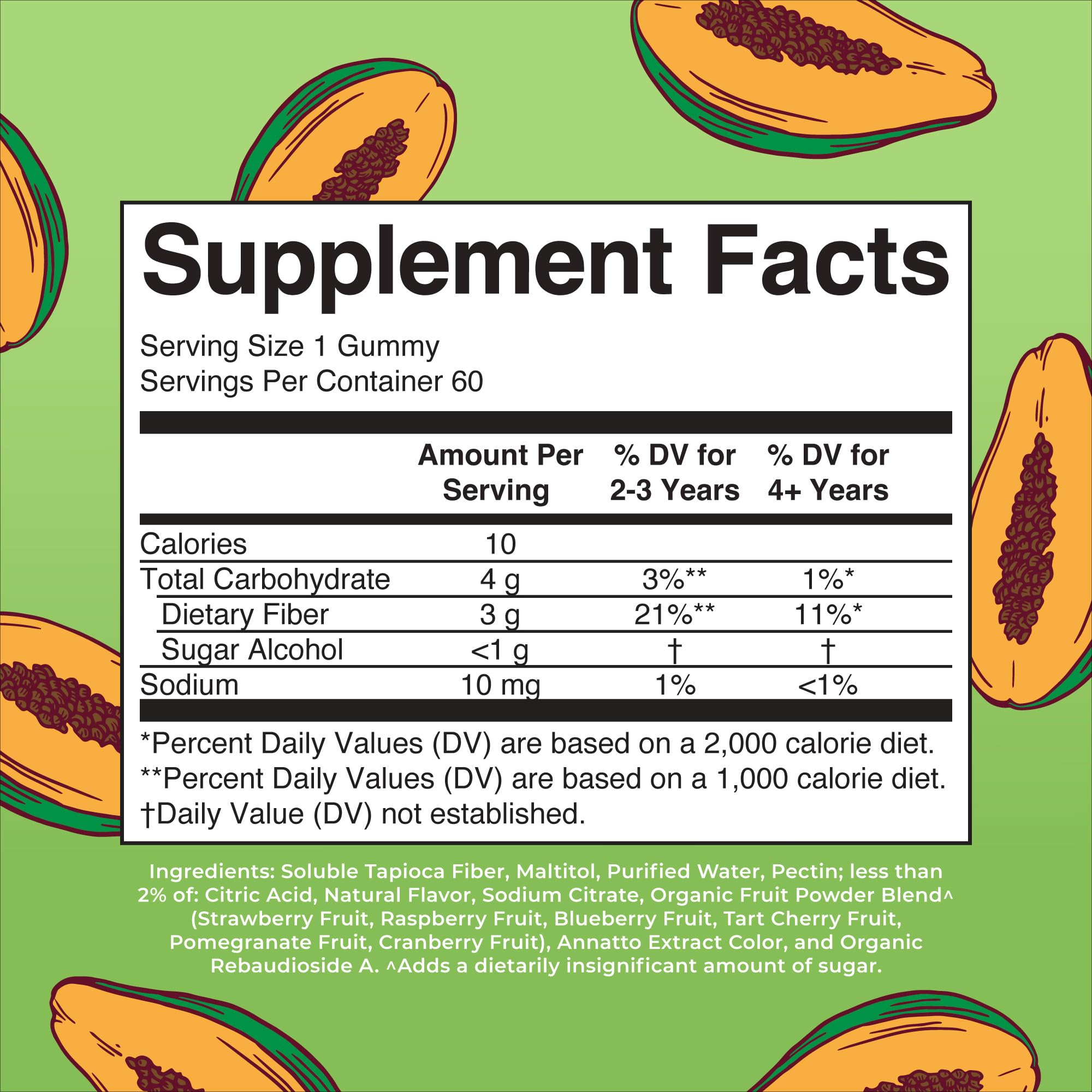 MaryRuth Organics Nutritional Supplement, 2 Month Supply, Sugar Free, Prebiotic, for Kids Ages 2+, Gut Health and Digestion Support, 3g Soluble Fiber Per Gummy, 60 Count