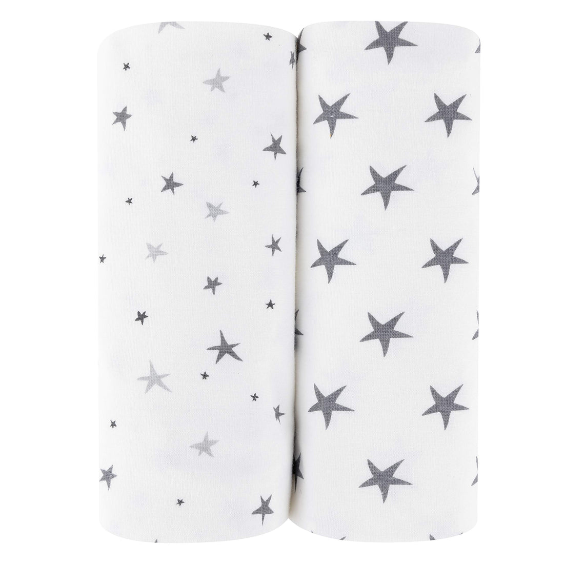 Waterproof Bassinet Sheets 2-Pack for Baby Boy or Baby Girl - (Grey Chevron & Grey Polka Dots)