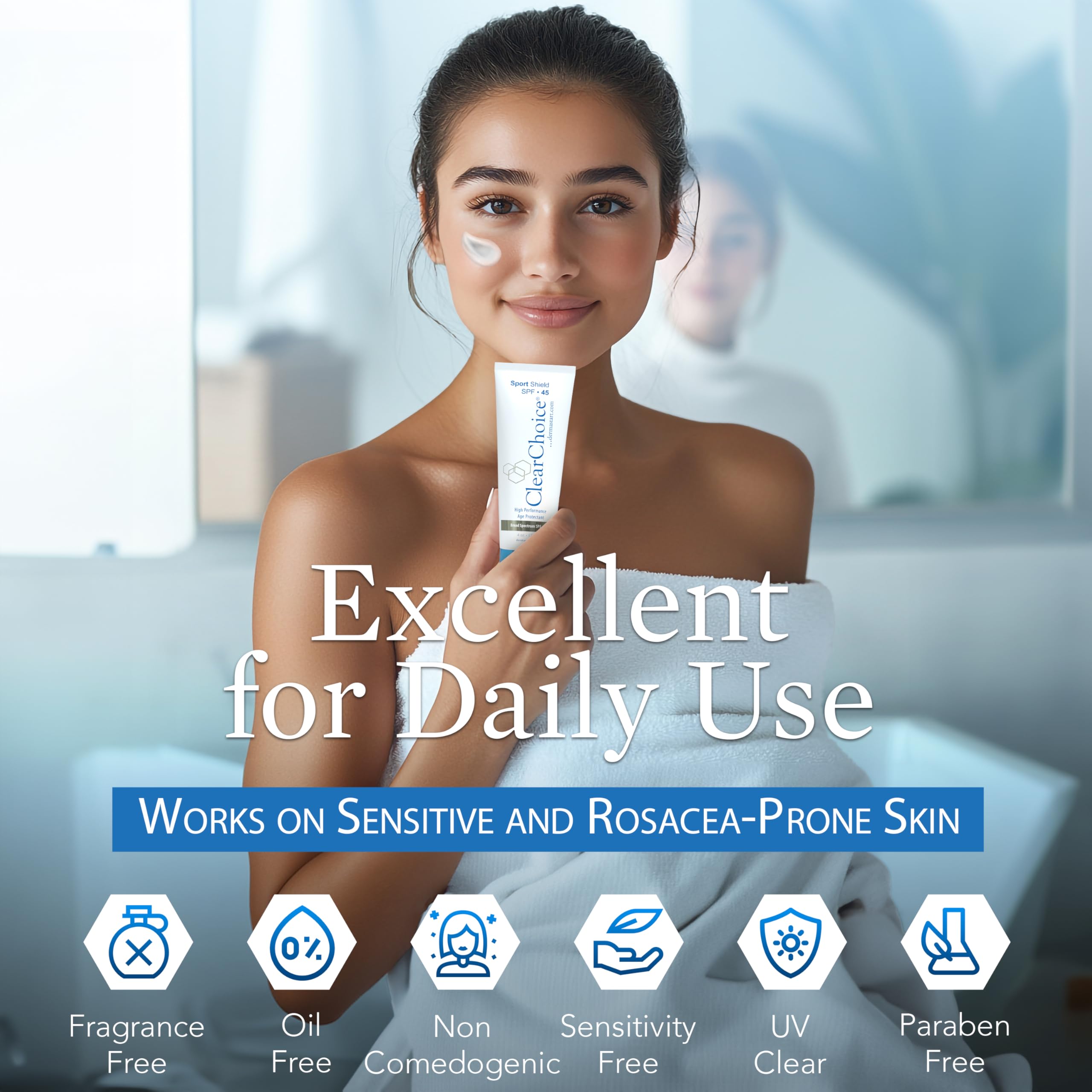 Clear Choice-Sport Shield Sunscreen THE BEST NATURAL SUNSCREEN FOR YOUR FACE. Best Face SPF+ Lotion , Blended w/HYALURONIC ACID BLENDED WITH ZINC. WATERPROOF BROAD SPECTRUM