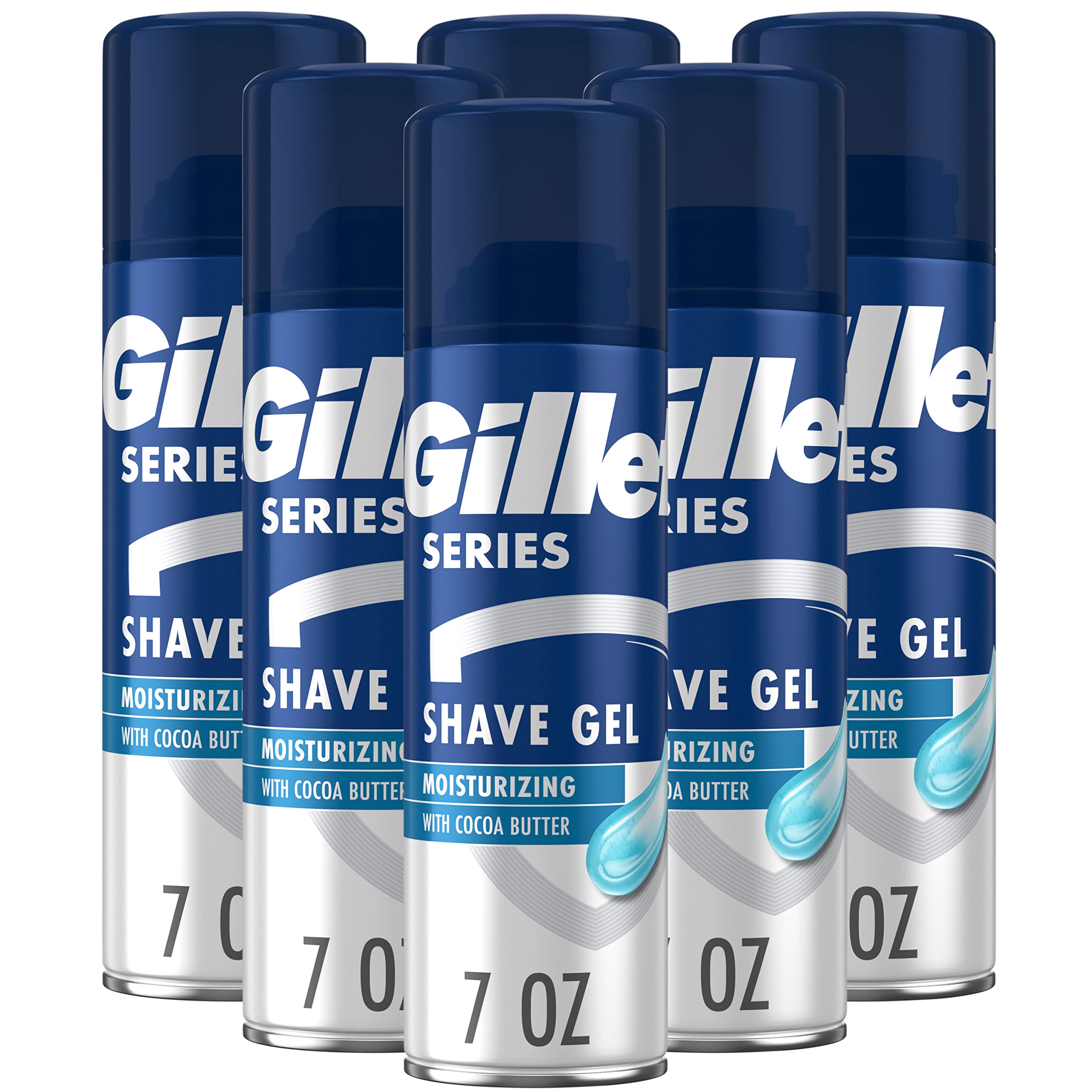 Gillette TGS Series Shave Gel, Moisturizing, 7 Ounce (Pack of 6)