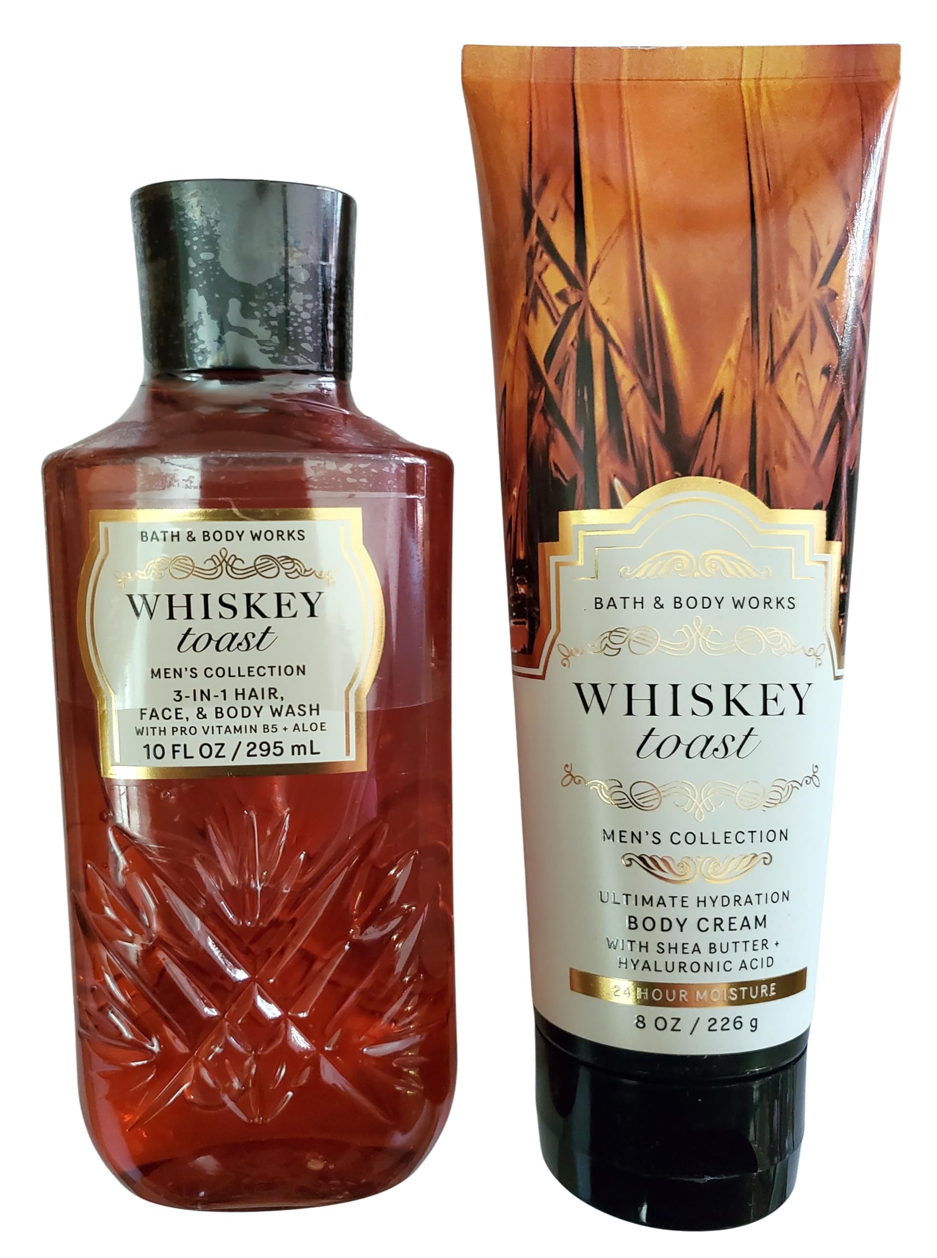 Bath & Body Works Men's Whiskey Toast Ultimate Hydration Body Cream and 3-in-1 Body and Face Wash 2 Piece Set