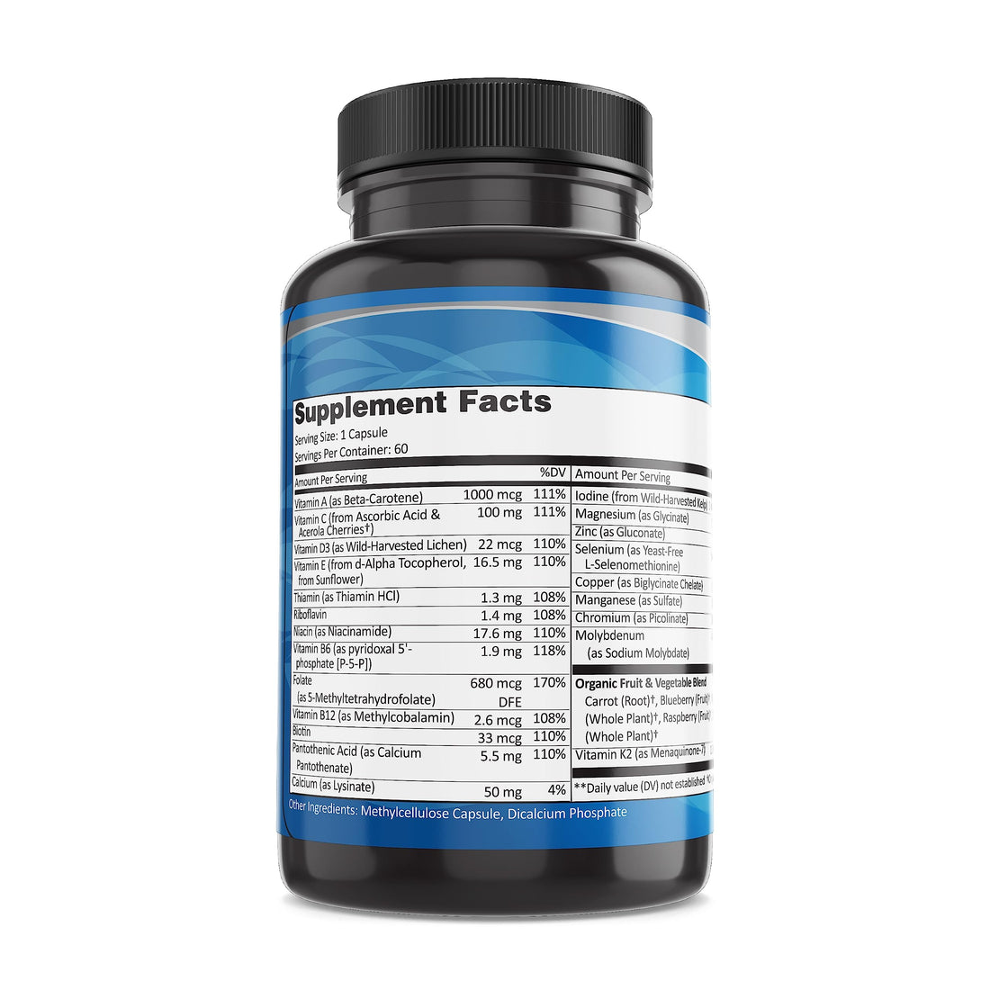 Pure By Nature One-Daily Multivitamin for Men, Immune Support Supplement with Non-GMO Ingredient, Vitamin & Minerals for Energy, 60 Veggie Capsules